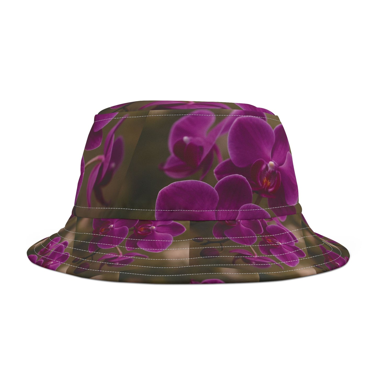 Purple Orchids Majesty / Polyester Bucket Hat for Beach Lovers