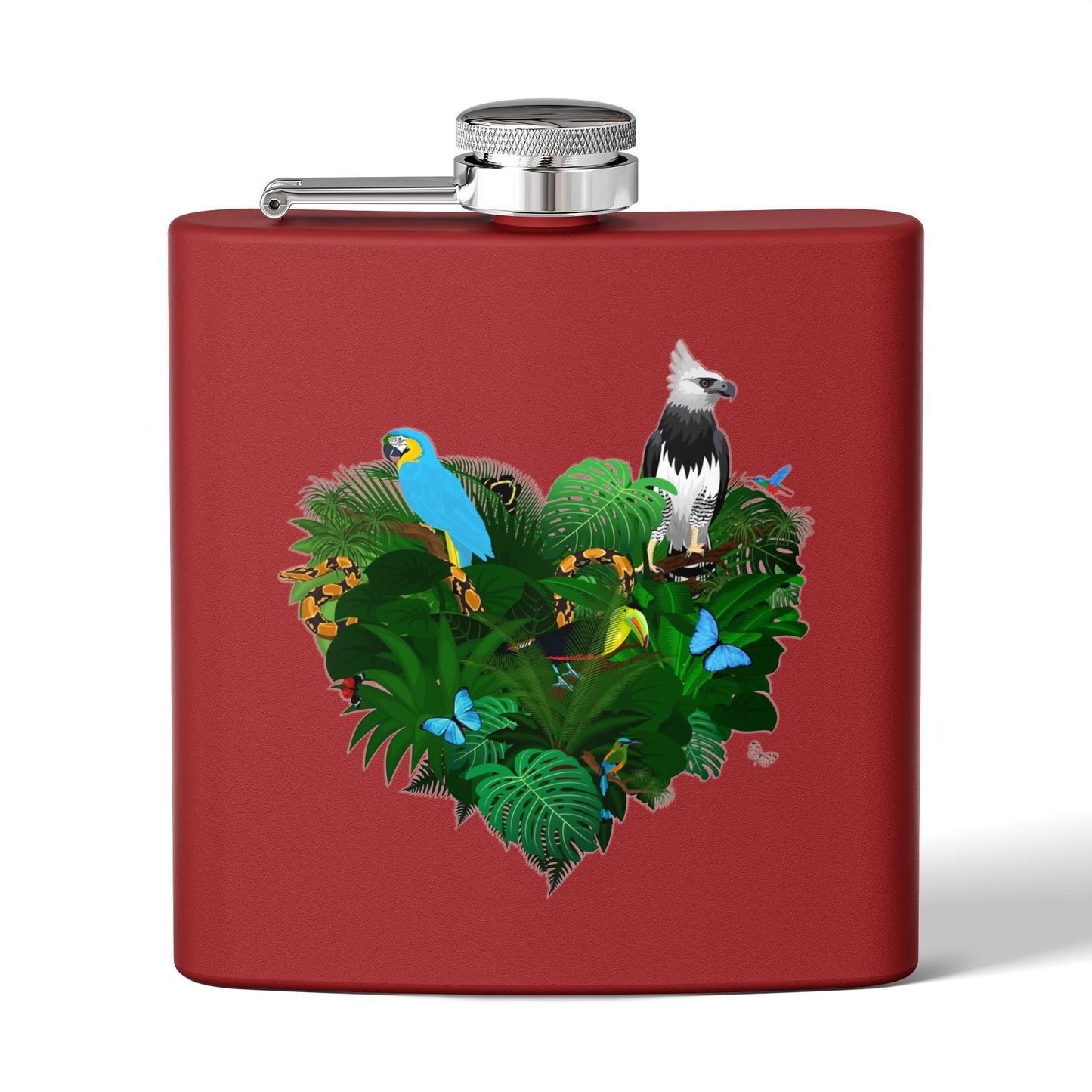 Tropical Stainless Steel 6 oz. Flask, Many Colors  – Rainforest Love