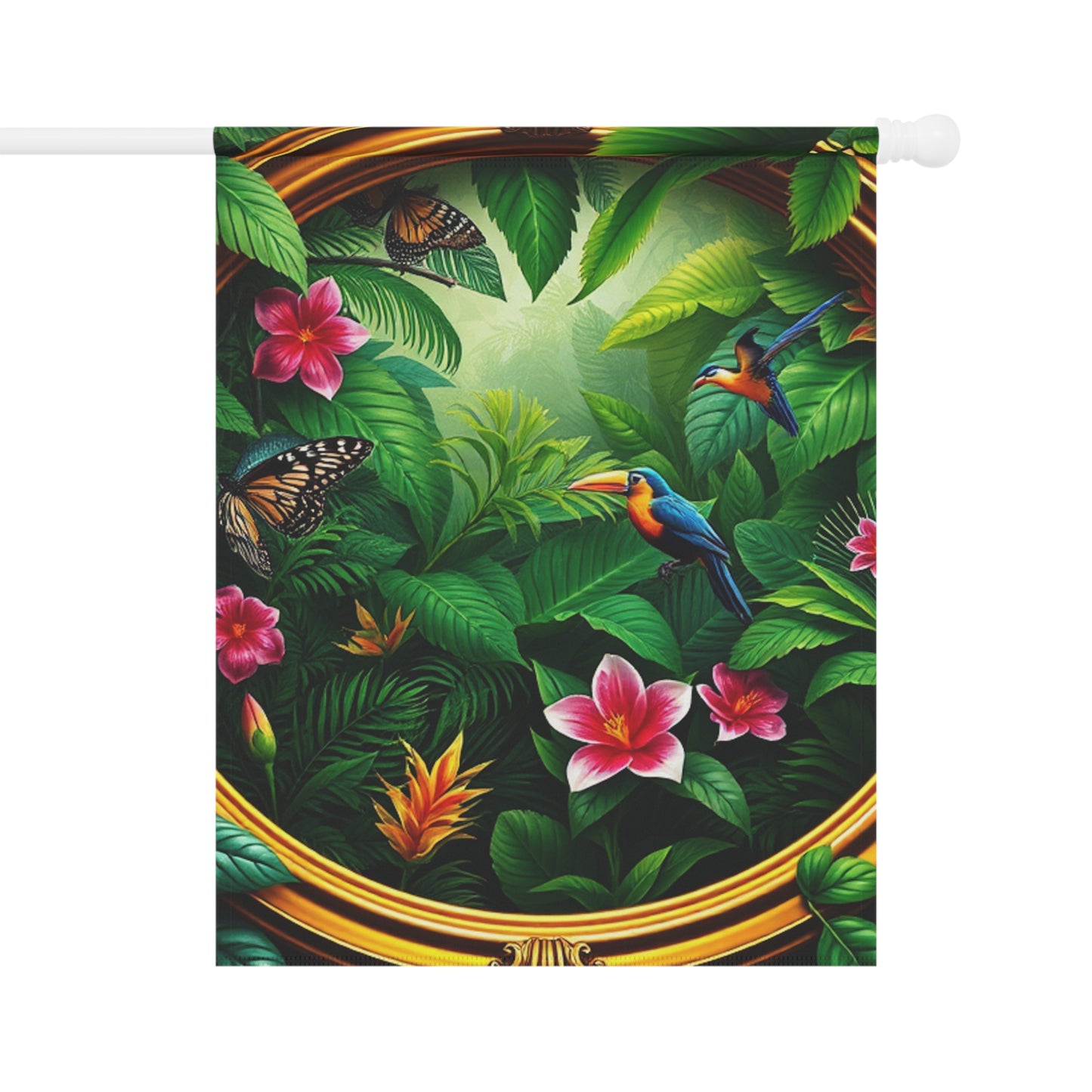 Tropical Garden Flag  - Perfect for Outdoor Decor / Framed Rainforest