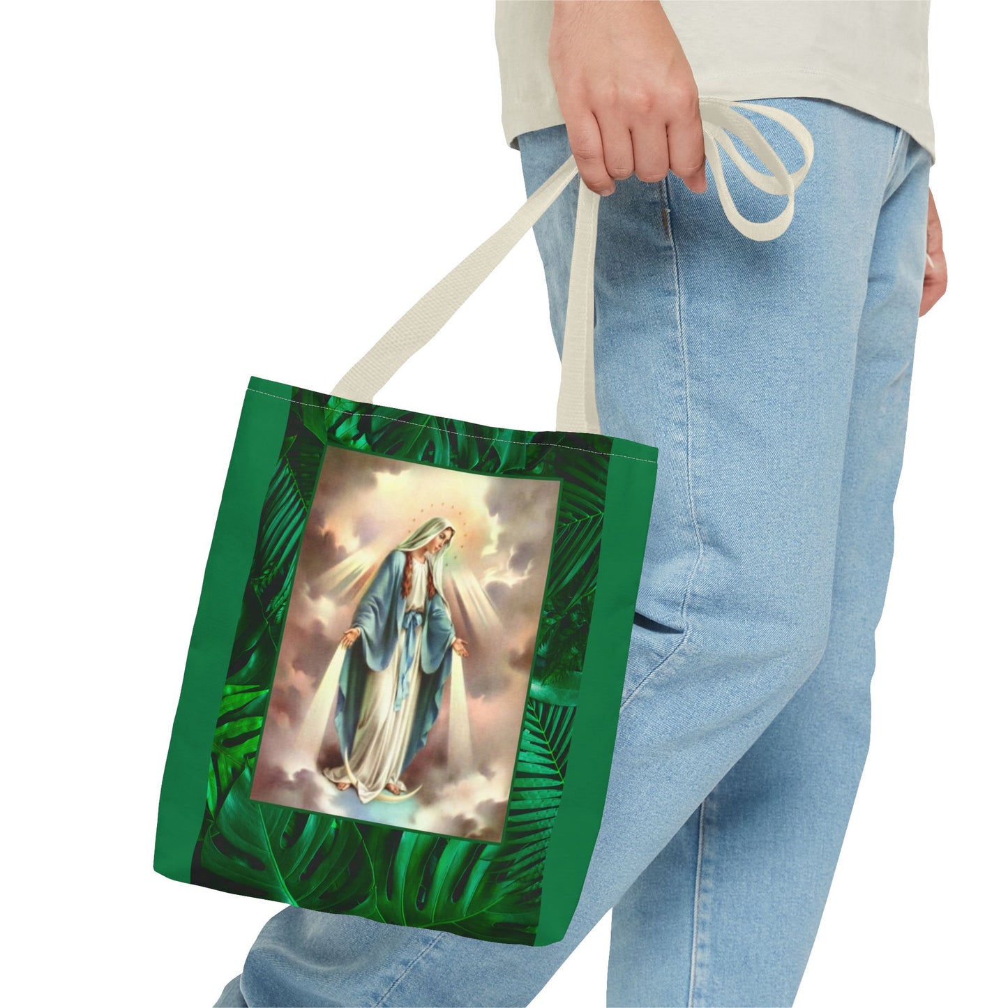 Religious Our Lady of Grace Tropical Tote Bag - 3 Sizes