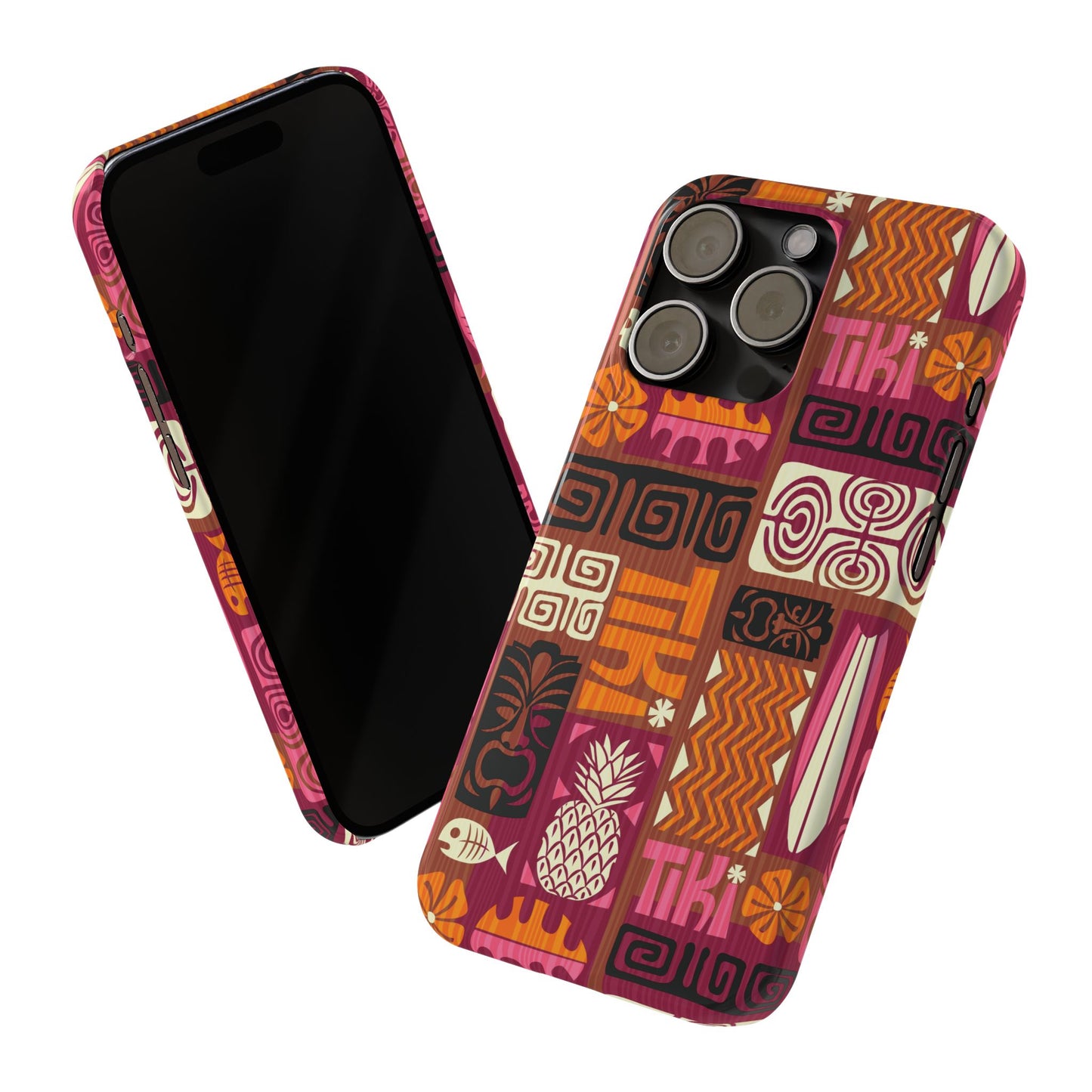 Slim Phone Cases - Tiki Poster Pink/Orange