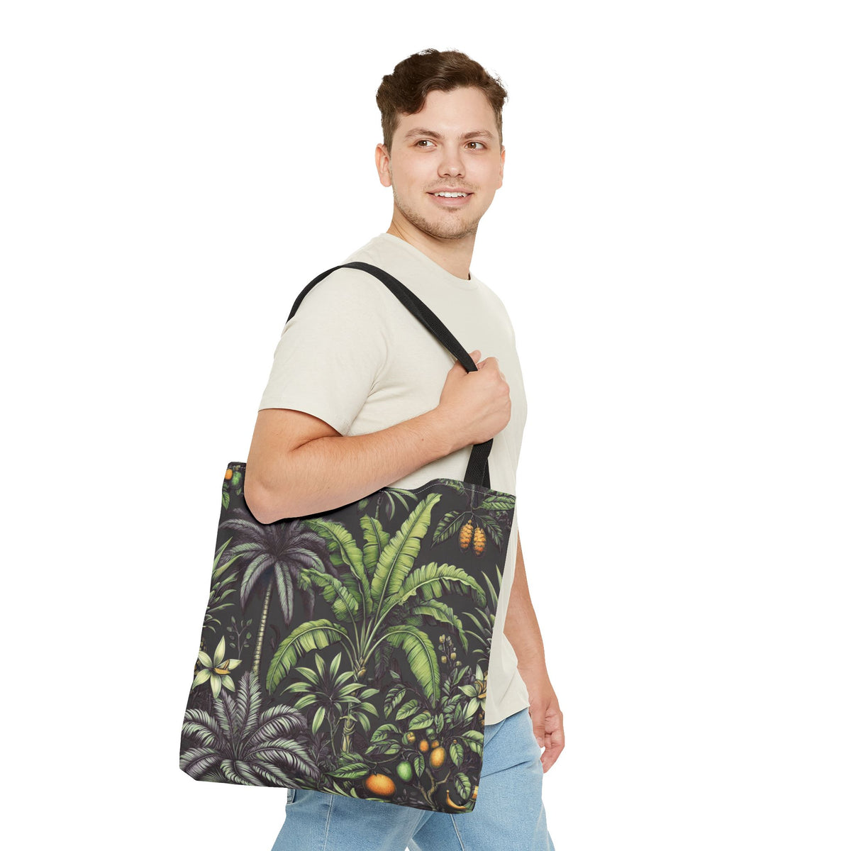 Tropical Fruit/Black Tote Bag - 3 Sizes