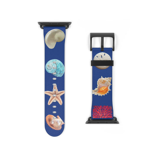 Apple Watch Band - Real Seashell Collection, dark blue