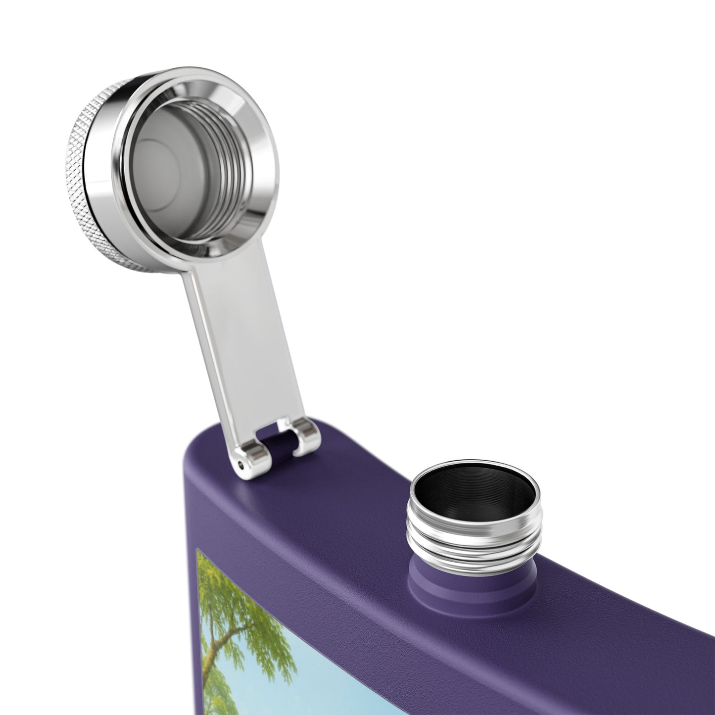 Tropical Stainless Steel 6 oz. Flask, Many Colors  – UFO and Macaws