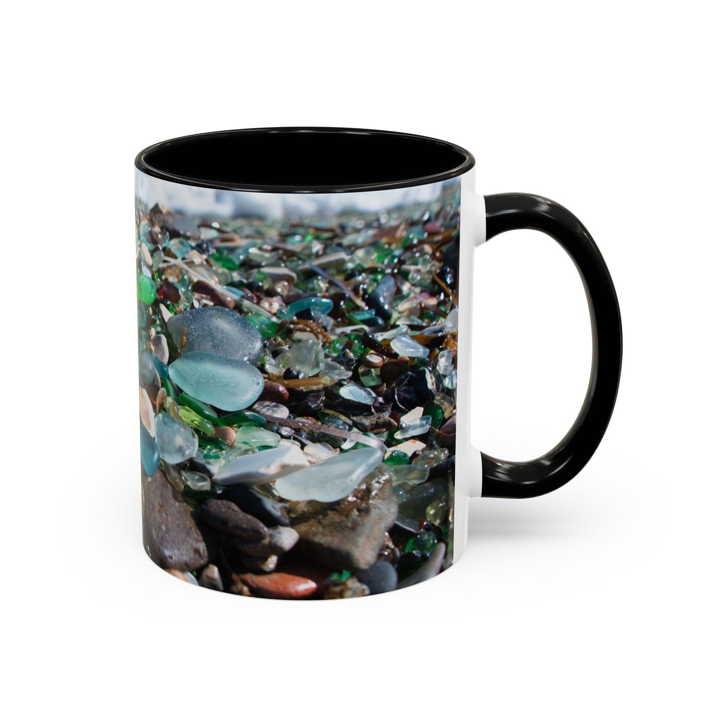 Coastal Accent Coffee Mug | Sea-Inspired Drinkware / Beach Glass Along Shoreline