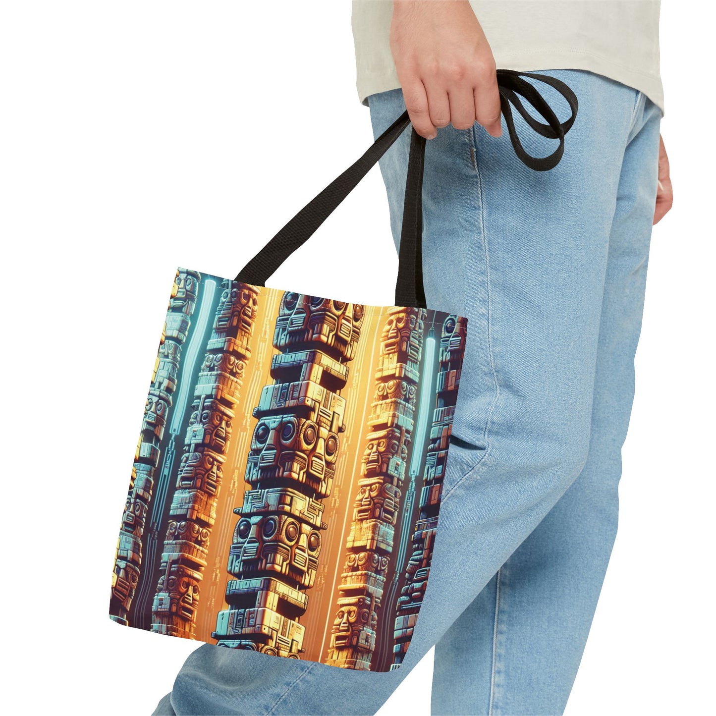 Techno Tiki Totems Tote Bag - 3 Sizes