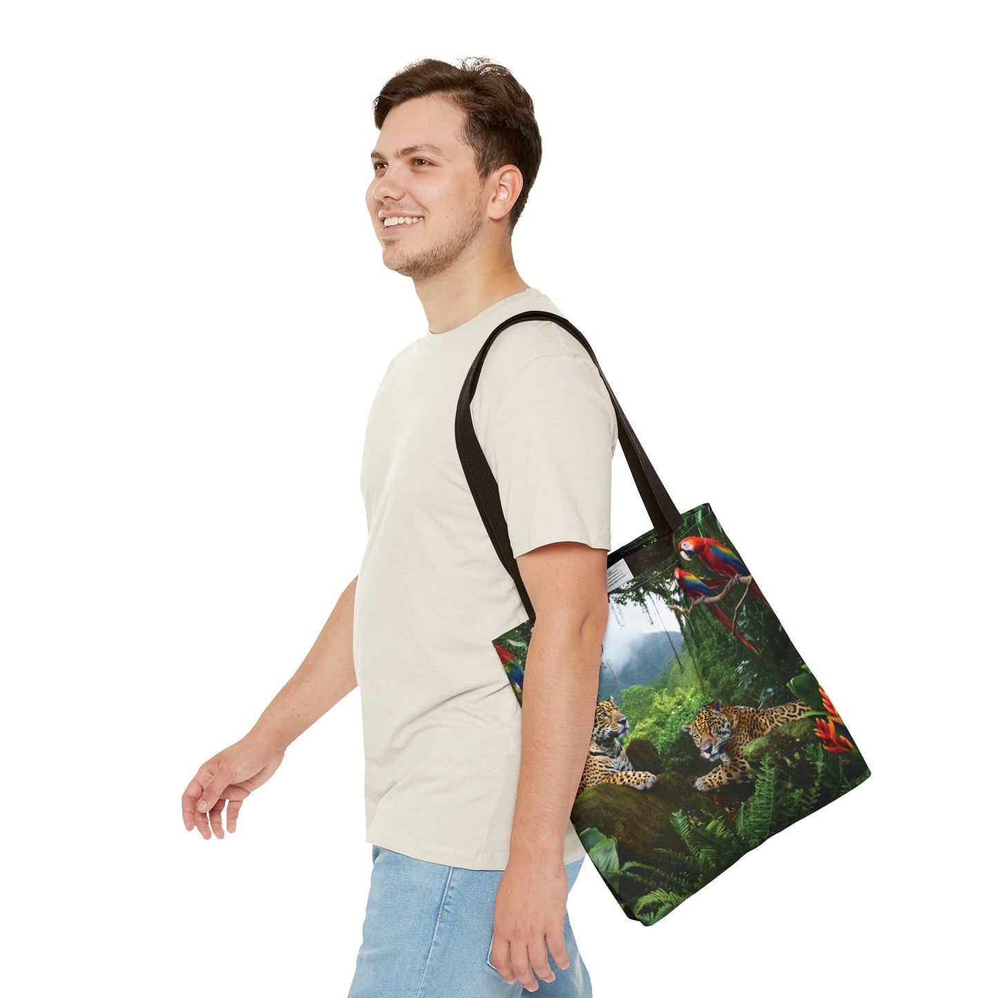 Jaguars and Parrots Tote Bag - 3 Sizes