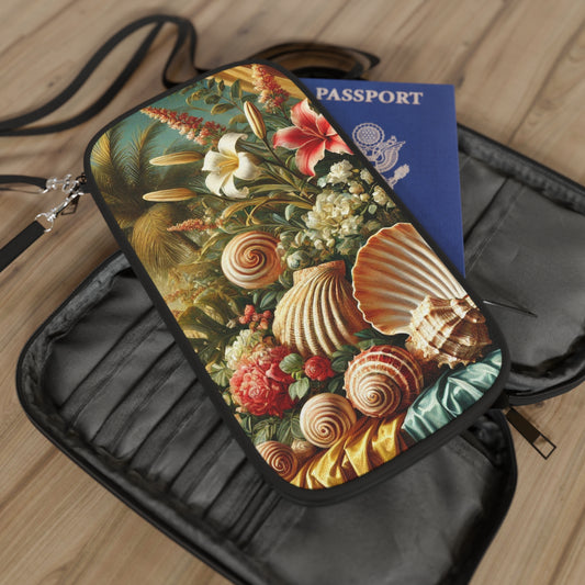 Passport Wallet – Perfect for Travelers & Adventurers / Shells and Flowers