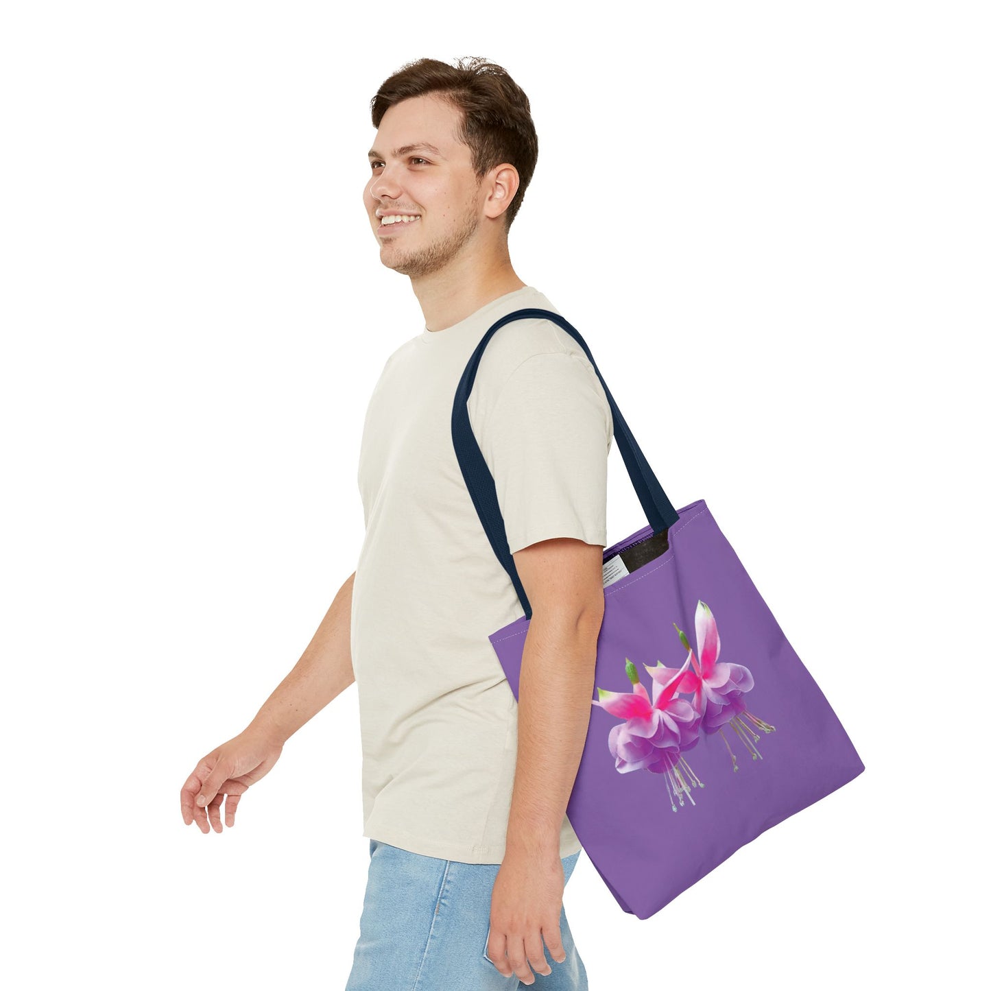 Tropical Real Two Fuchsias/Lt. Purple Tote Bag - 3 Sizes