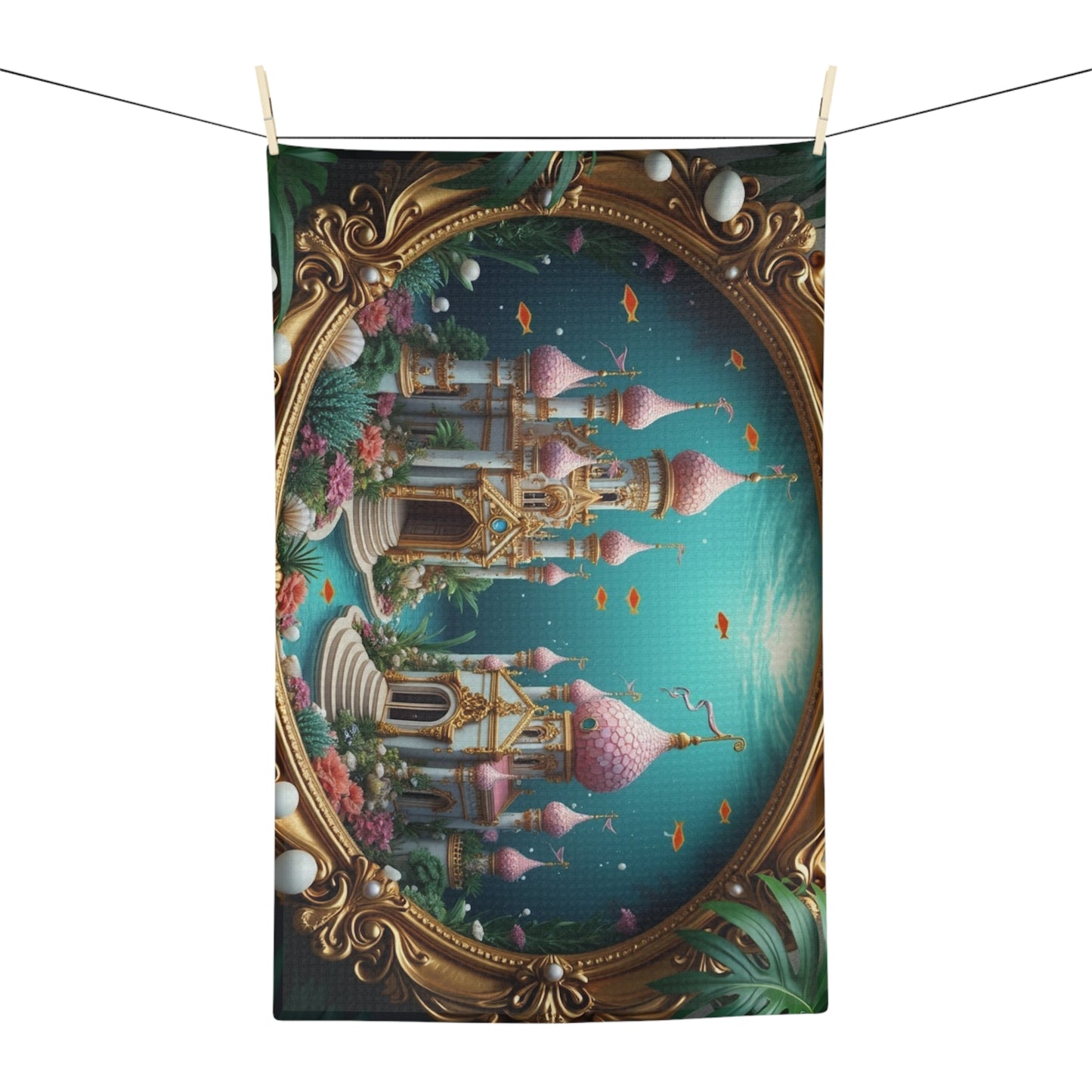 Microfiber Coffee/Tea Towel — Mermaid Palace, Caribbean Sea