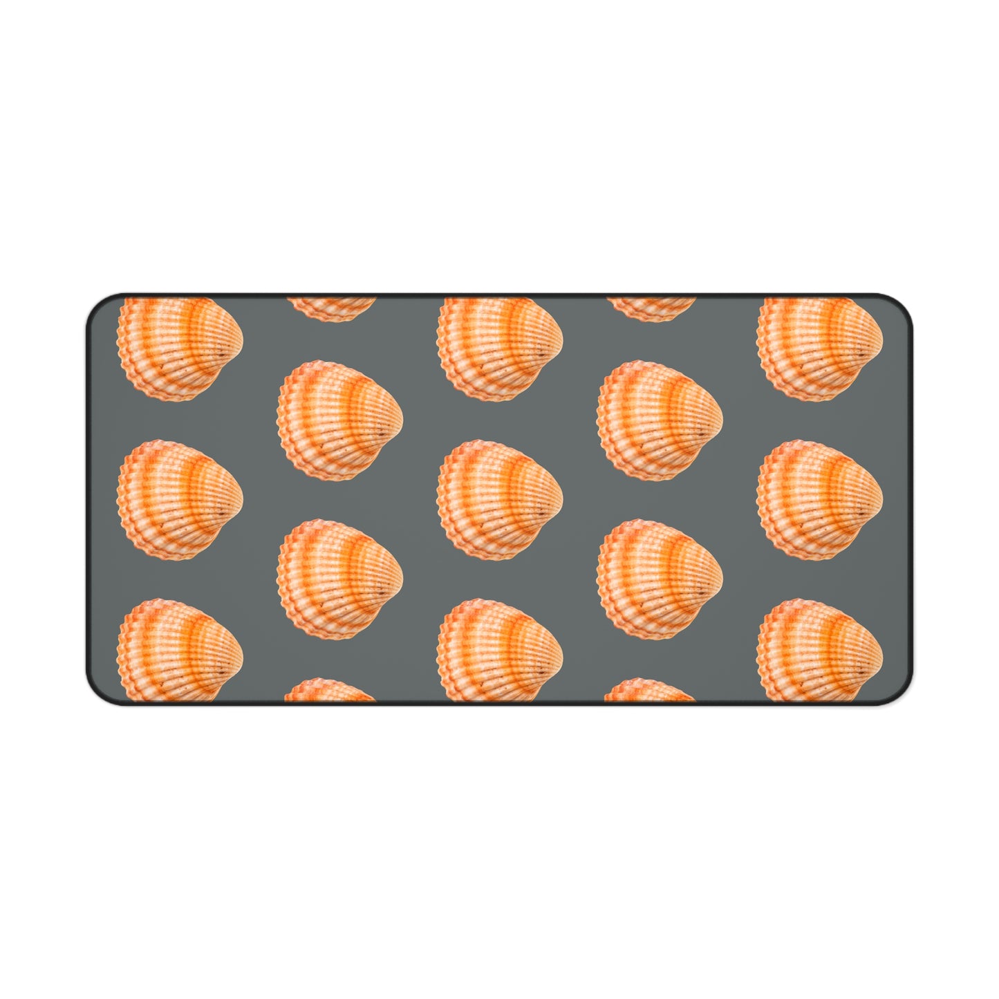 Tropical Mouse Pad/Desk Mat, 3 Sizes - Seashell Design, Perfect for Home Office / Orange Scallop, Dark Grey