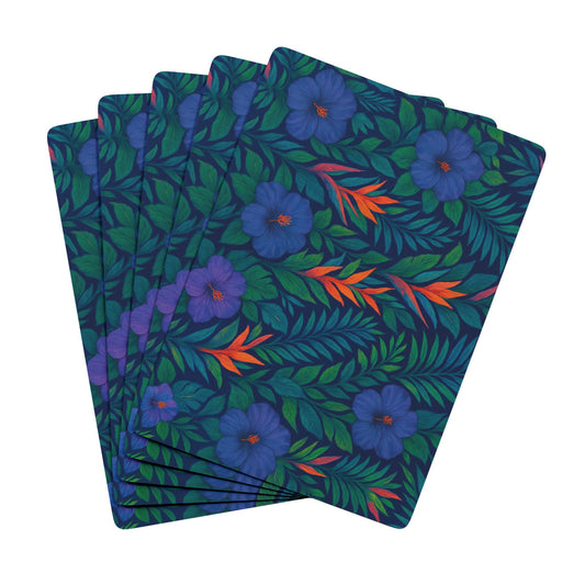 Poker Playing Cards - Midnight Flower Navy