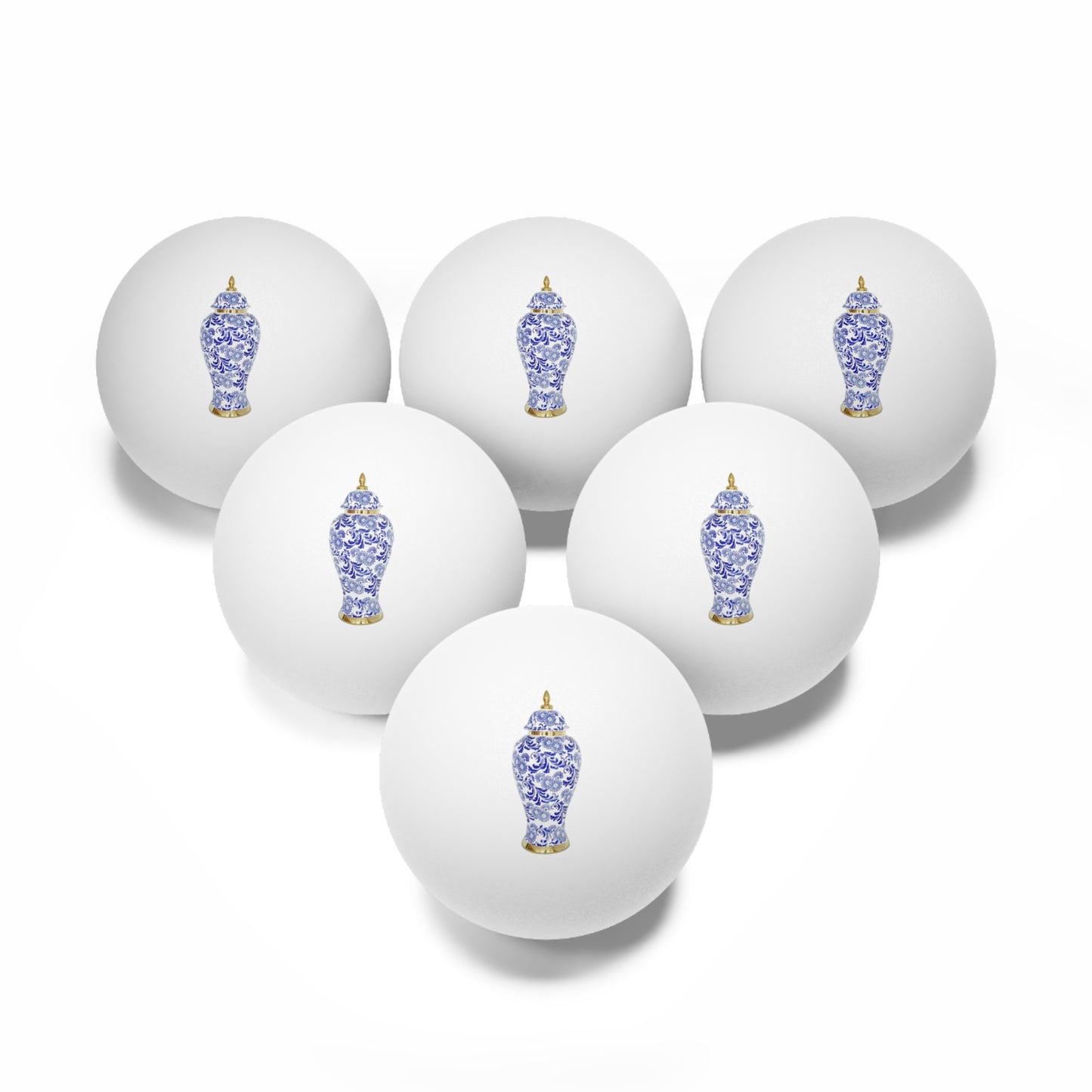 Tropical Paradise Ping Pong Balls - 6 Pack with Photo Ginger Jar