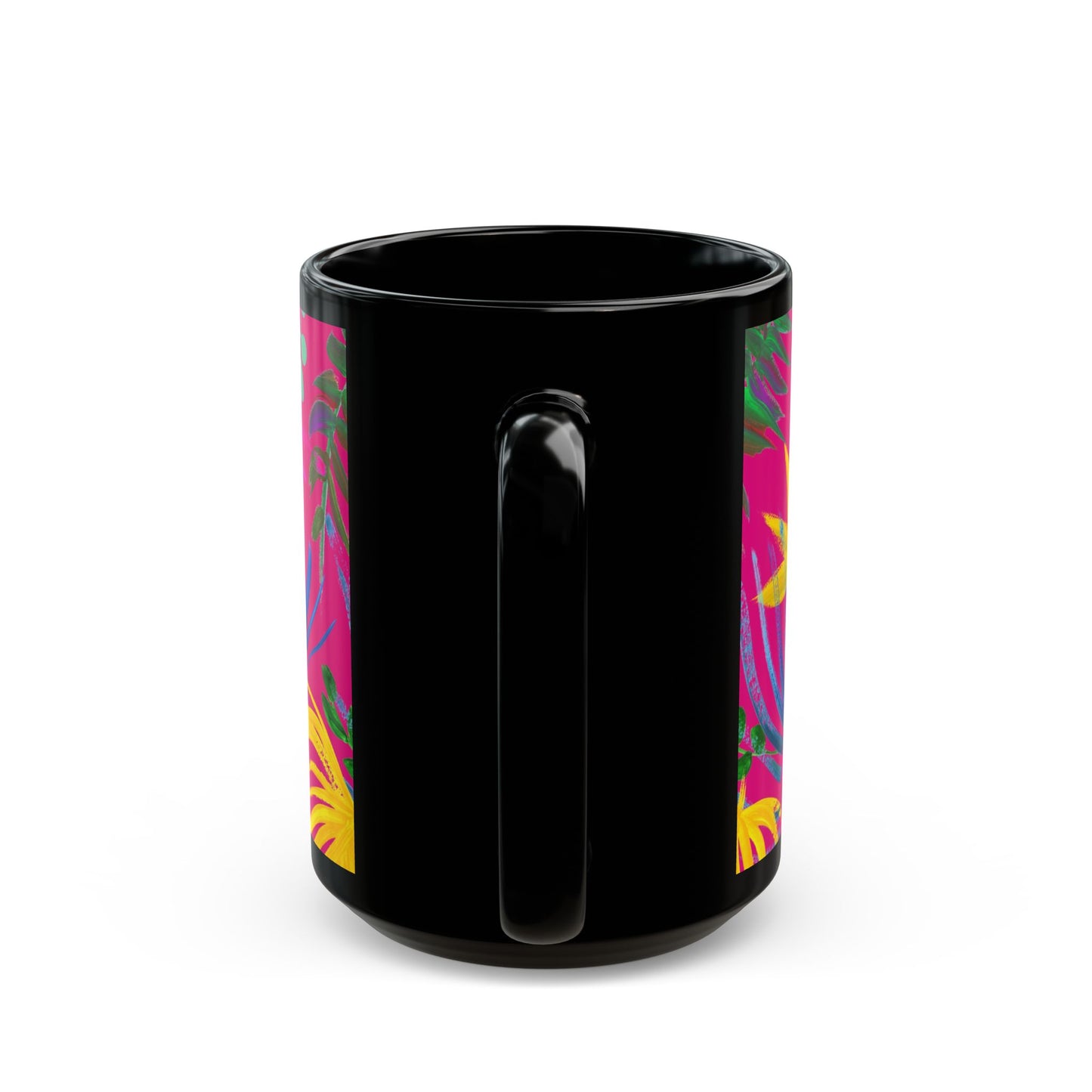 Black Coffee Mug - Exotic Flora