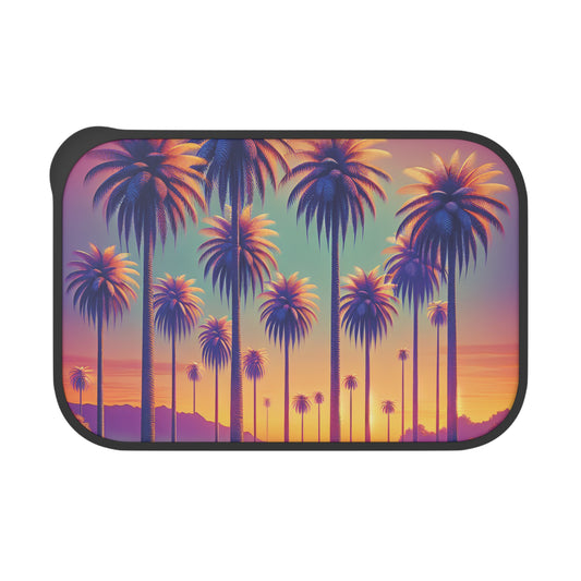 Bento Box with Utensils - Sunset Palms