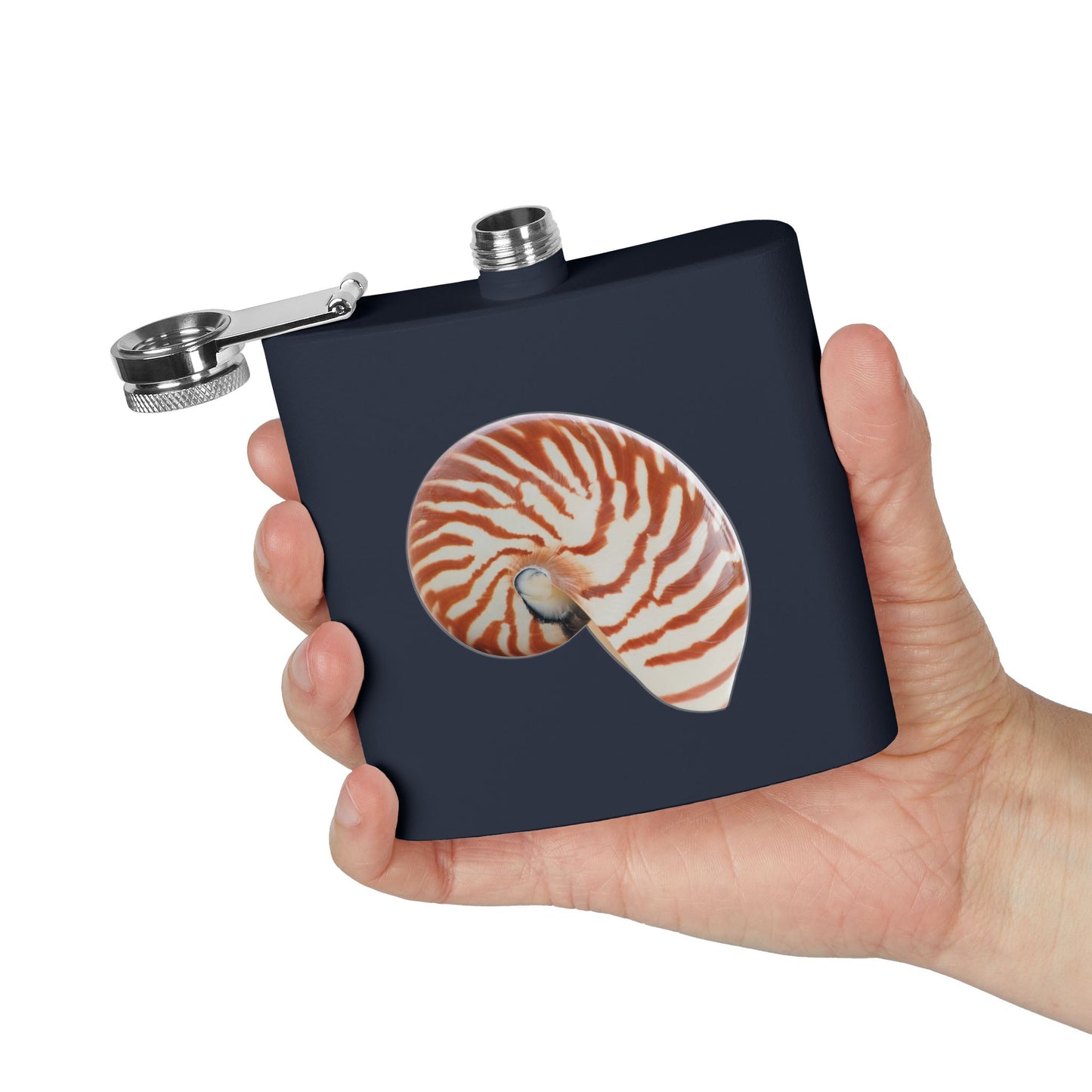 Tropical Stainless Steel 6 oz. Flask, Many Colors  – Real Tiger Stripe Nautilus