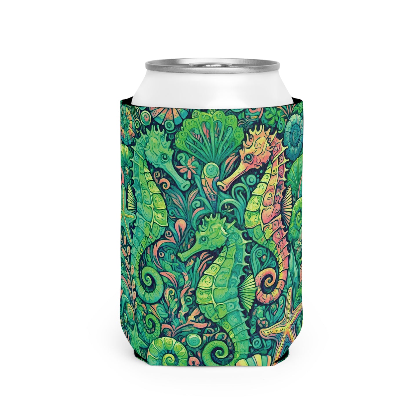 Seahorse Trio/Lime Can Cooler Sleeve - Perfect for Outdoor Picnics