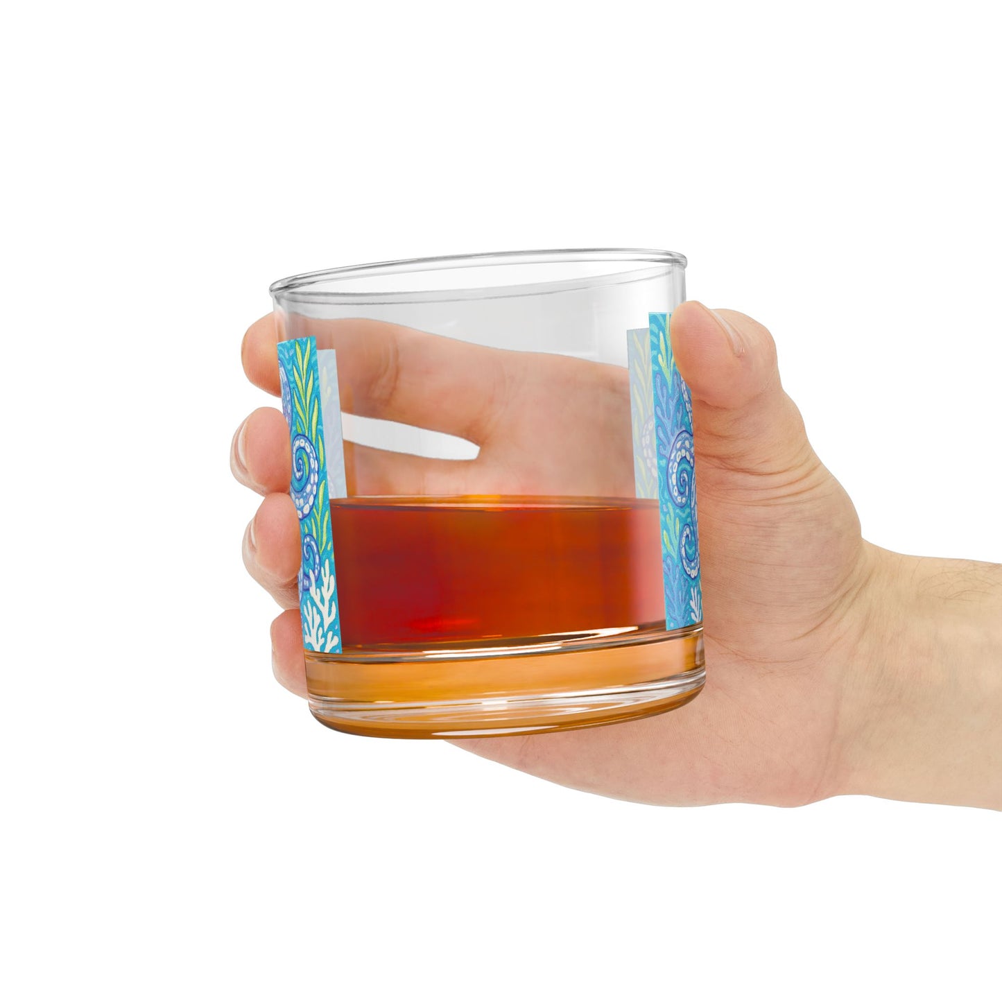 Rocks Glass, 10oz - Kraken Joe/Blue