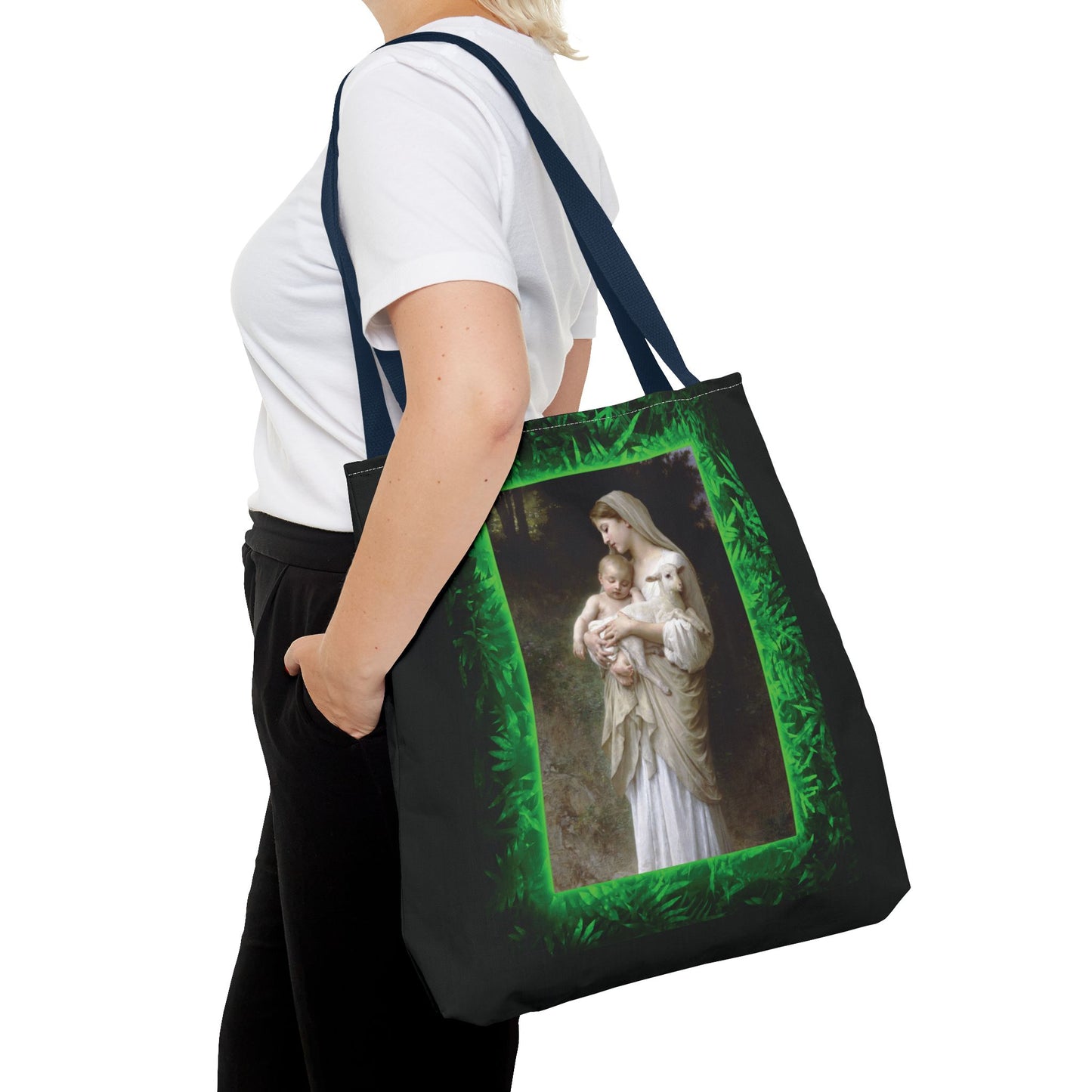 Religious Mary, Jesus and Lamb Tote Bag - 3 Sizes