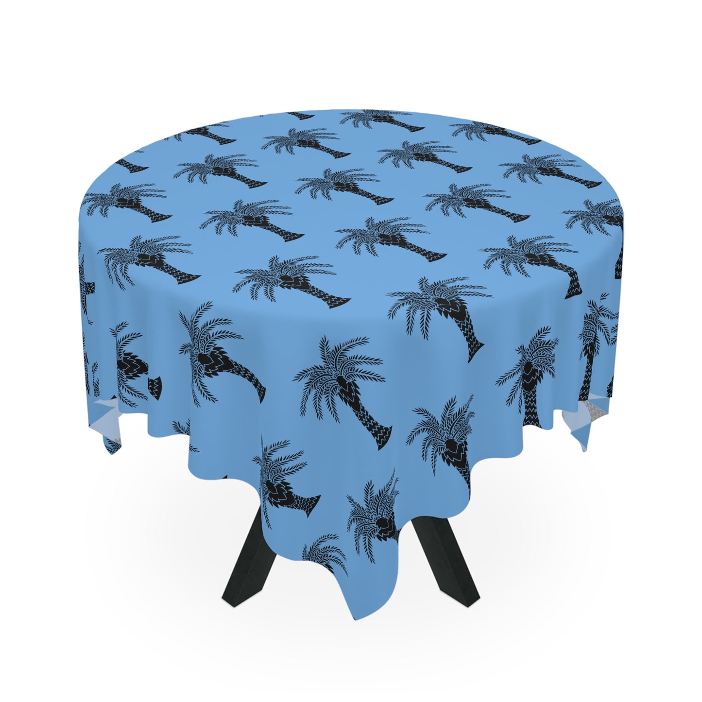 Palm Glory/Lt. Blue ~ Square Tablecloth, 55" x 55"