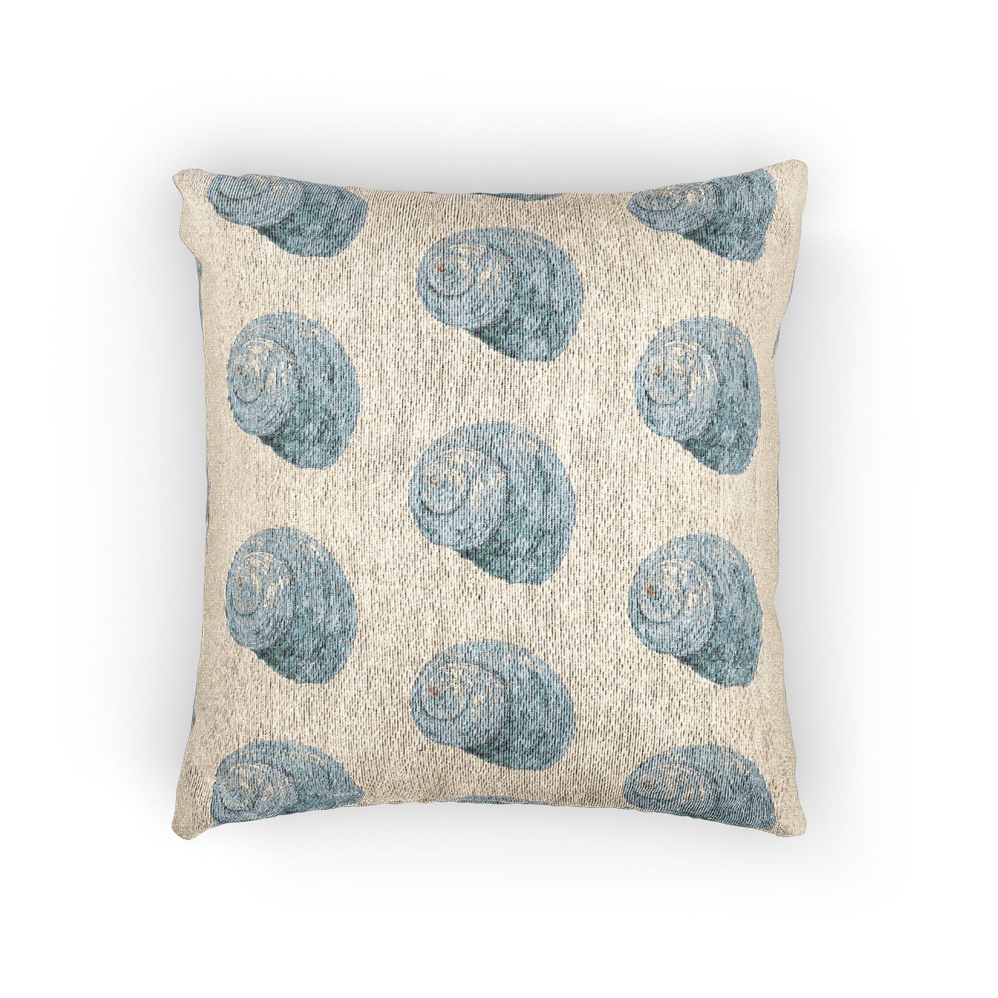 Woven Pillow, 17"W x 18"L - Blue Turbo Shell