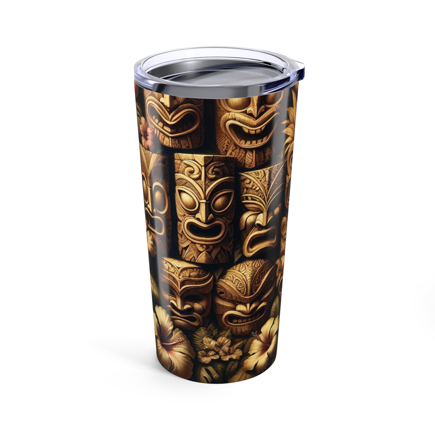 20oz Tropical Glossy Tumbler - Tiki Totem Faces