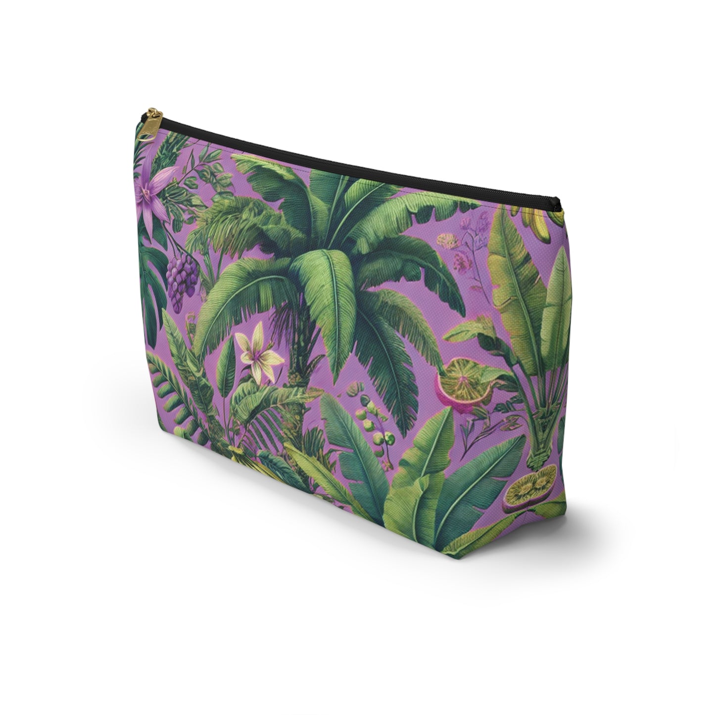 Tropical Accessory Pouch, 2 sizes | Makeup Bag | Perfect for Travel & Everyday Use / More Tropical Fruit, Deep Lilac