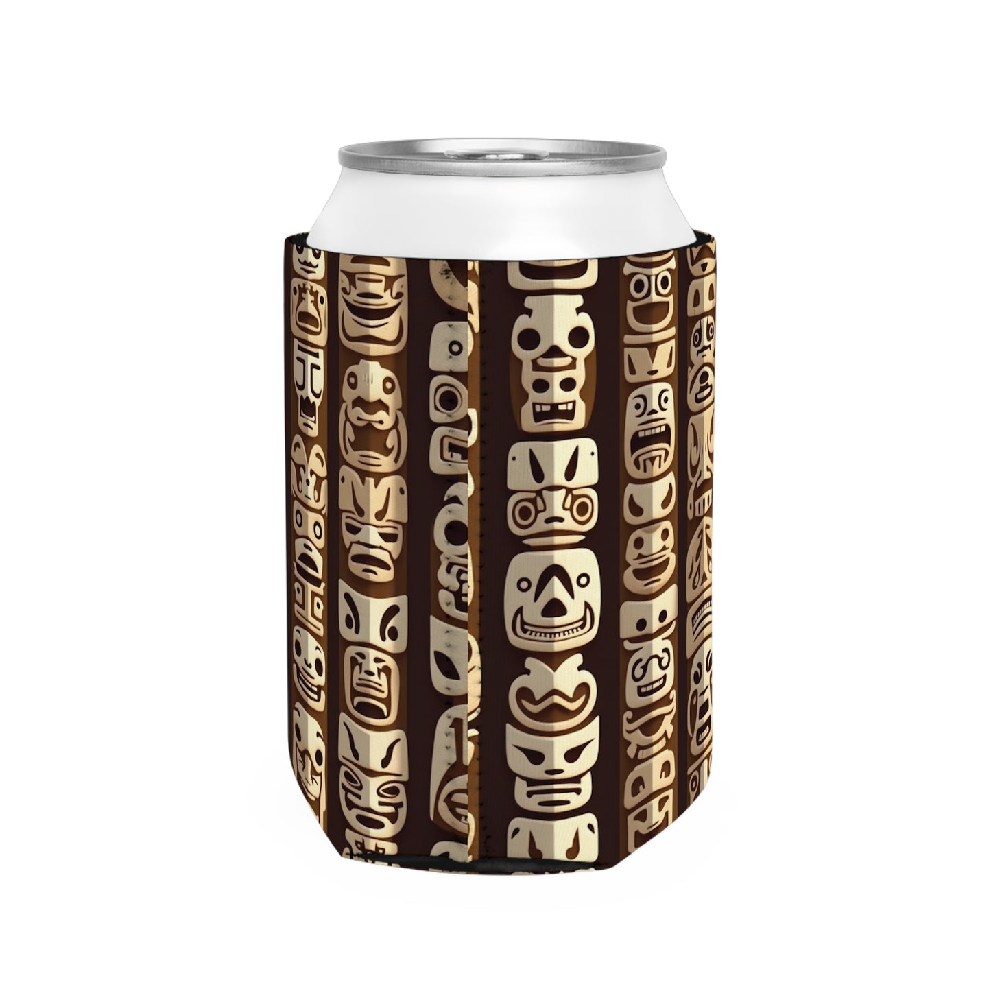 Funny Tiki Totems Can Cooler Sleeve - Perfect for Outdoor Picnics