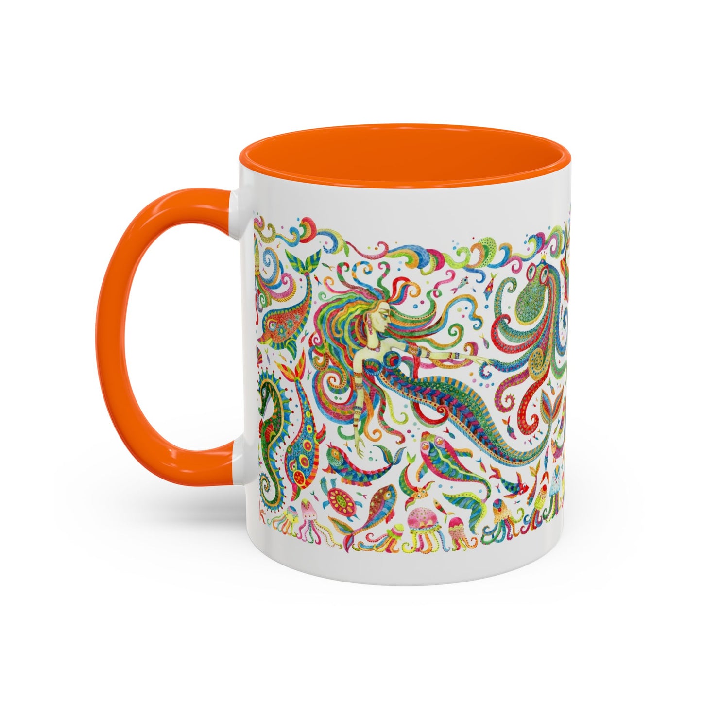 Accent Coffee Mug | Tropical-Inspired Drinkware / Colorful Mermaid Kingdom