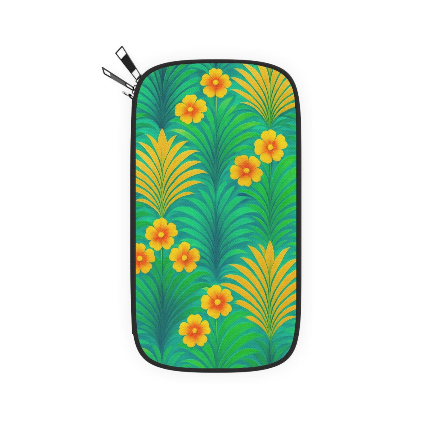 Passport Wallet – Perfect for Travelers & Adventurers / Sunrise Palms, Green