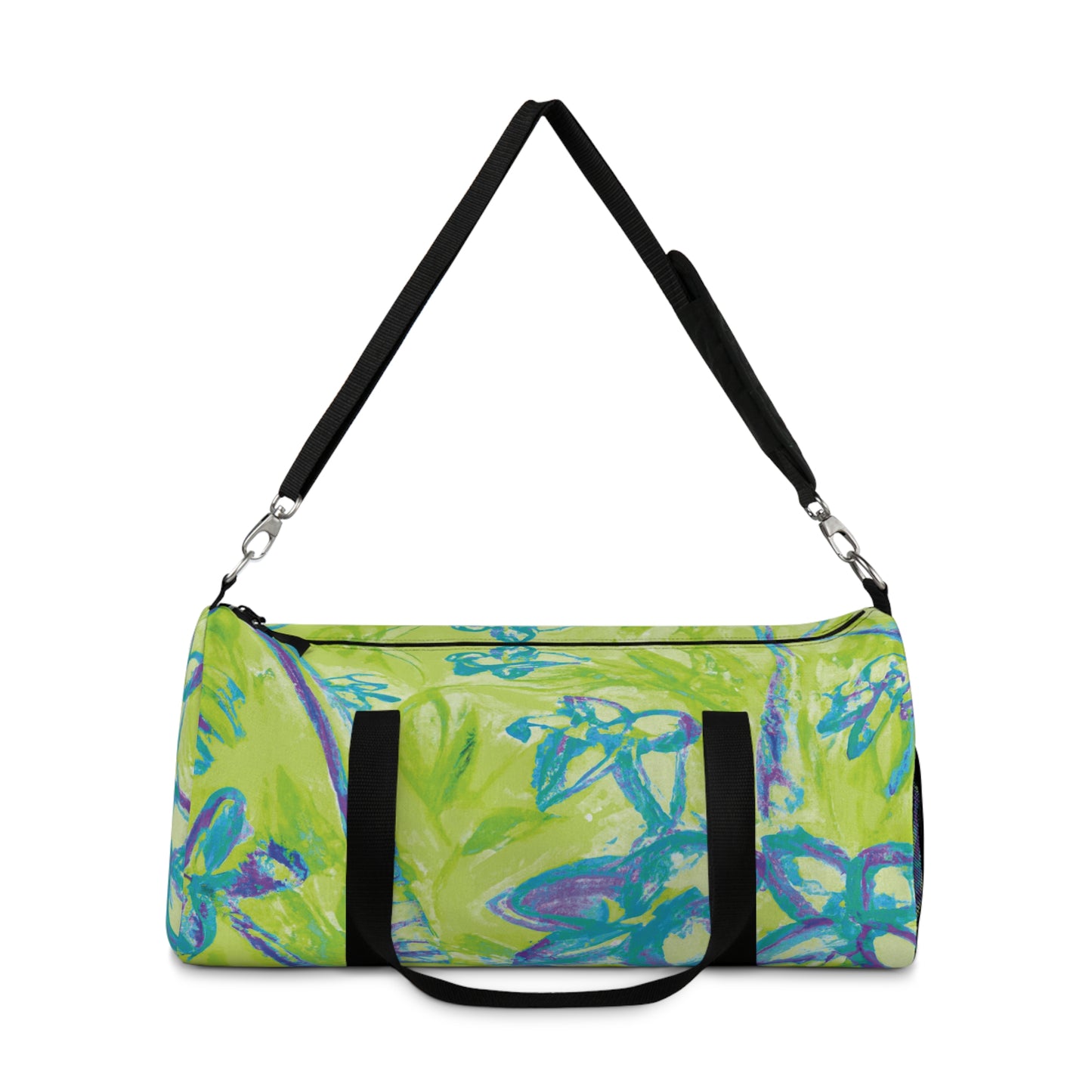 Tropical Rainforest Duffel Bag - Perfect for Travel and Gym / Tropical Doodles, Lime