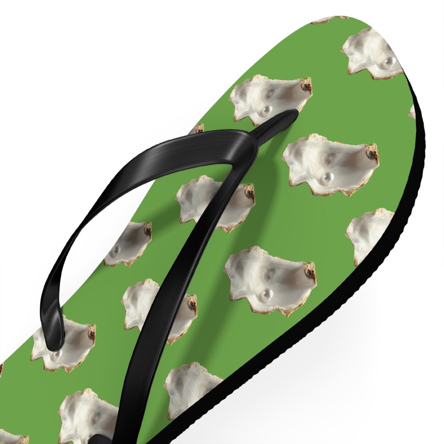 Flip Flops - White Pearl Oyster, green