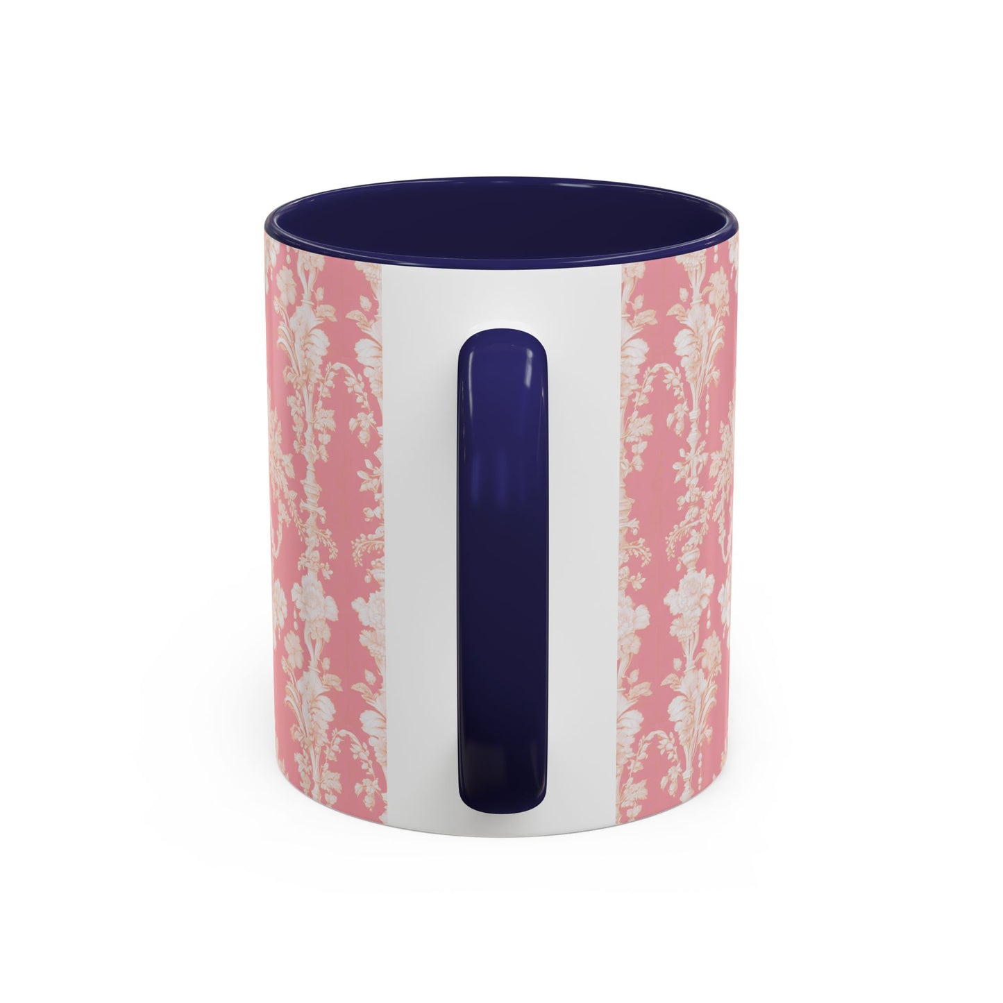 Accent Coffee Mug (11, 15oz), Pearl Lady Toile/Hibiscus Pink Repeat, Various Colors