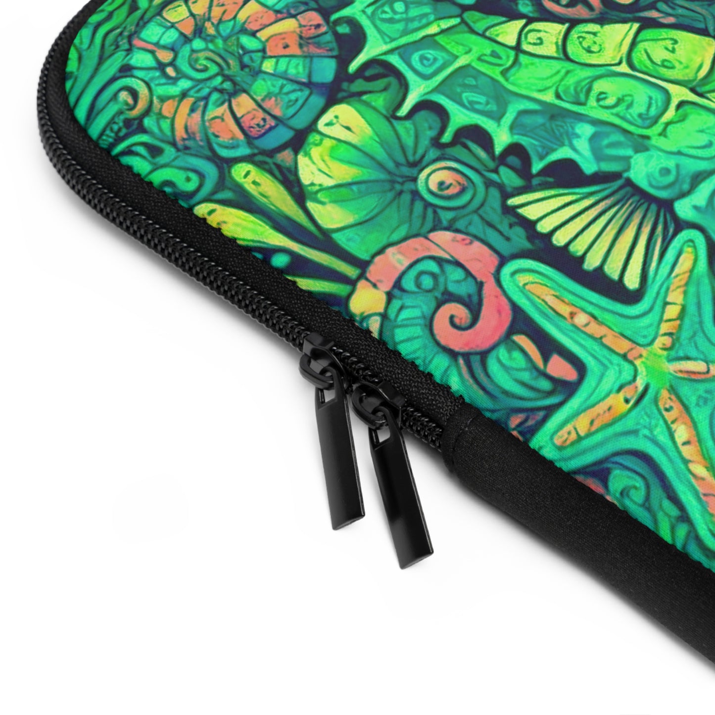 Tropical Laptop Sleeve, 5 Sizes - Perfect for Beach Lovers & Students / Seahorses,  Lime
