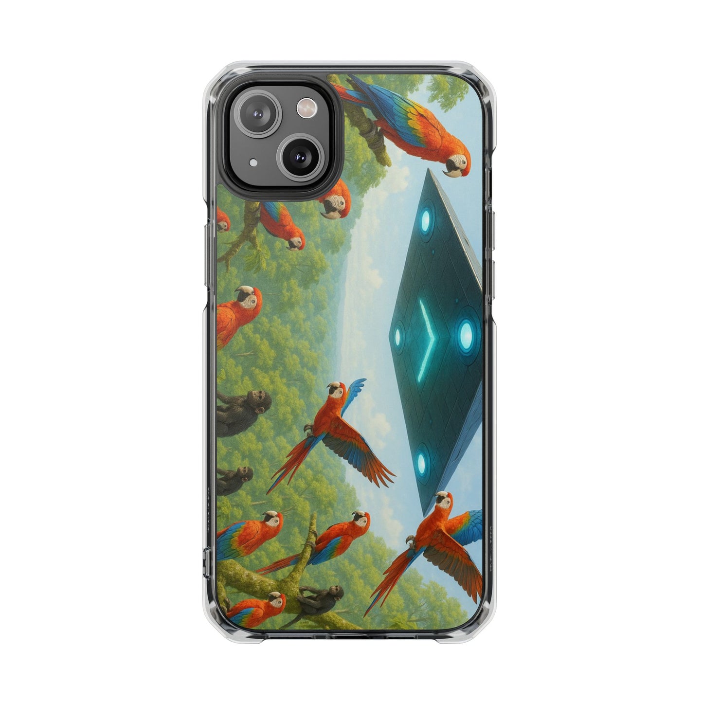 UFO and Macaws Magnetic Clear Phone Case, Many Models