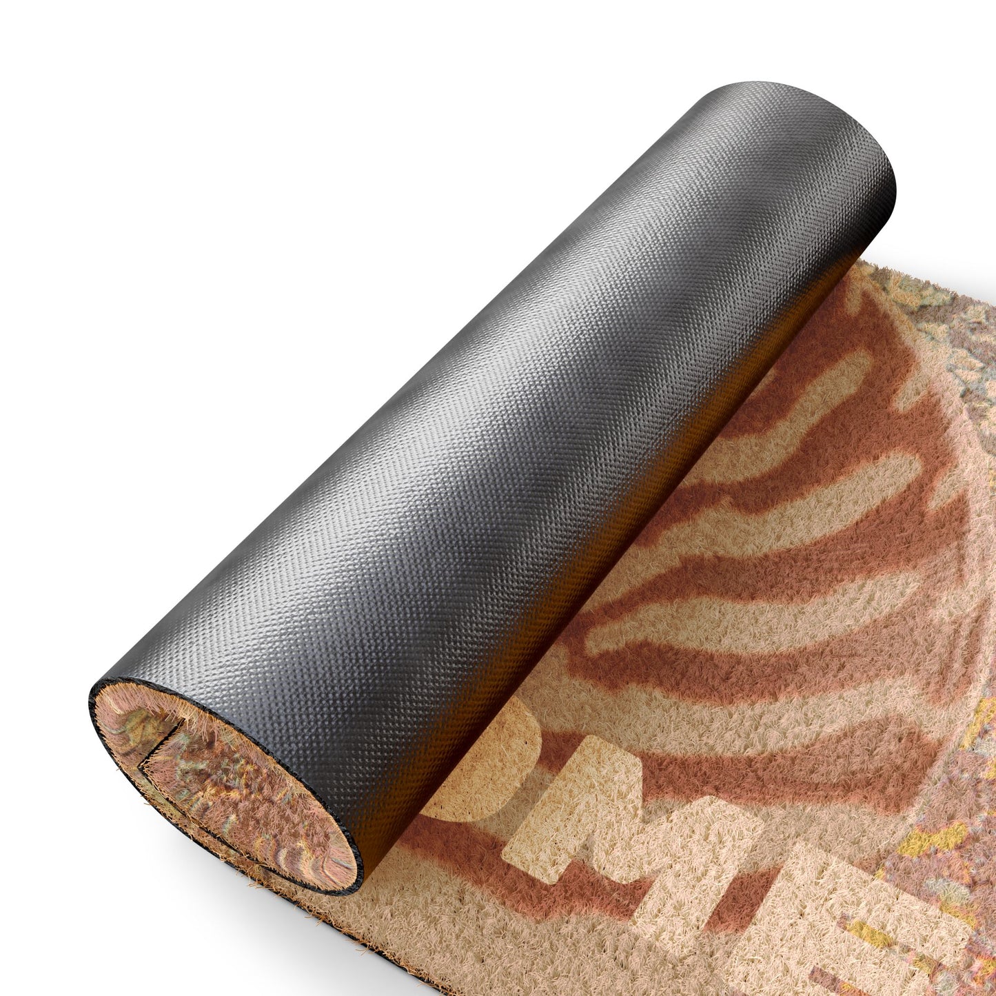 Tropical Shell Doormat - Vibrant Coconut Fiber Entrance Mat / WELCOME Disco Tiger Stripe Nautilus