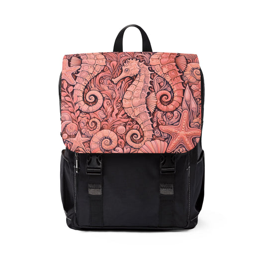 Seahorses/Red Casual Backpack - Perfect for Everyday Adventures