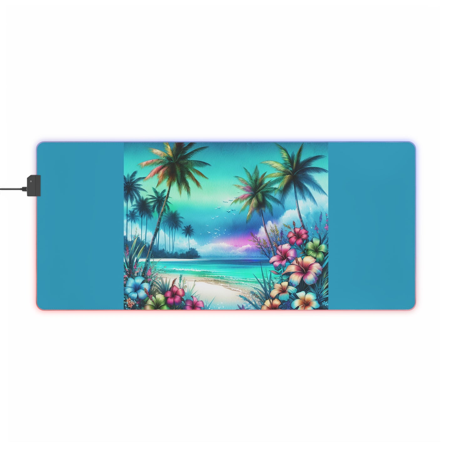 LED Gaming Mouse Pad With Vibrant RGB Lighting, 4 Sizes / Relaxation Beach