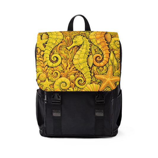 Seahorses/Yellow Casual Backpack - Perfect for Everyday Adventures