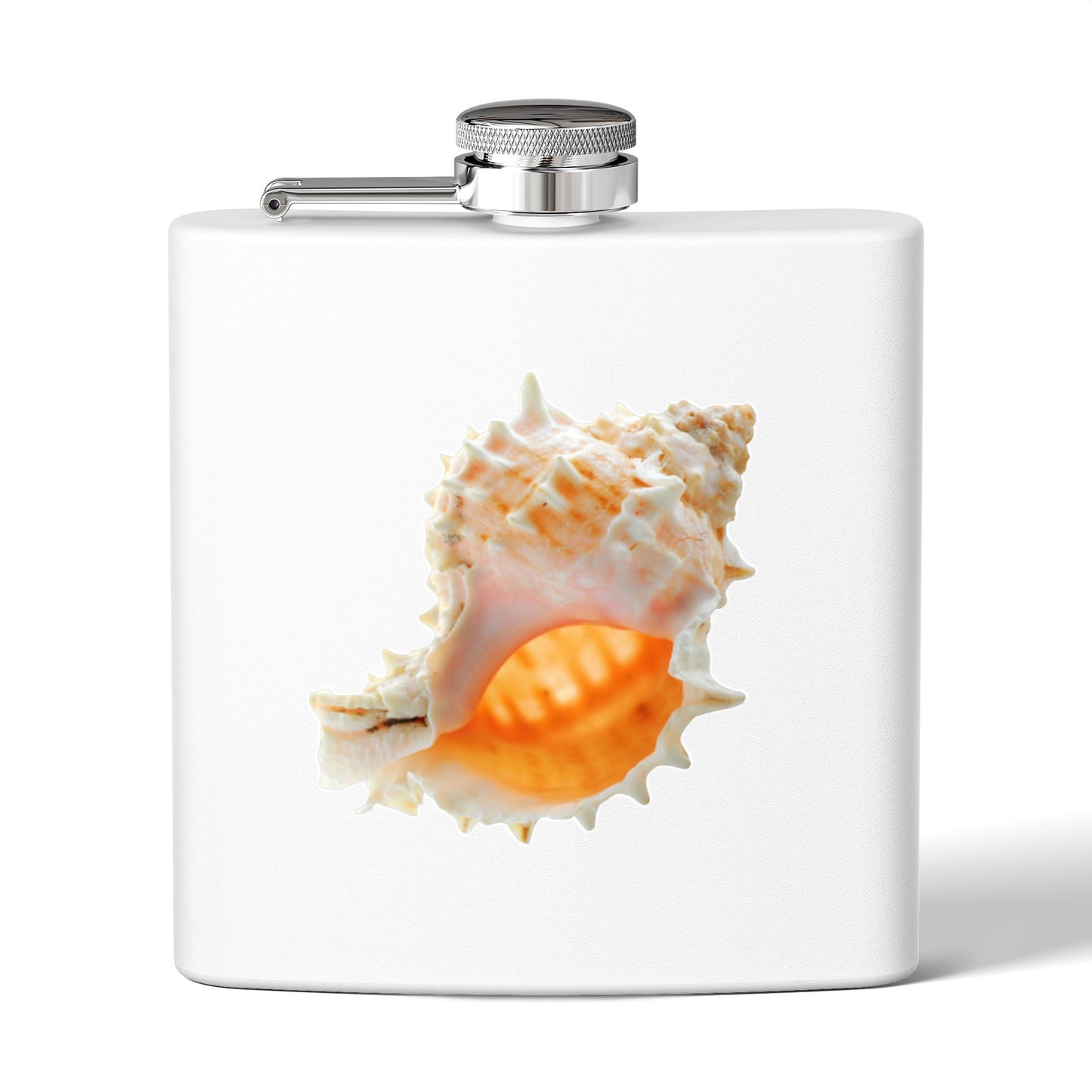 Tropical Stainless Steel 6 oz. Flask, Many Colors  – Real Conch Shell