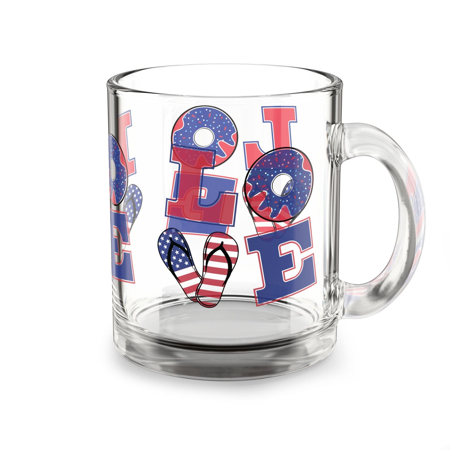 Tropical Glass Mug - 10oz Coffee Cup / Summer Love