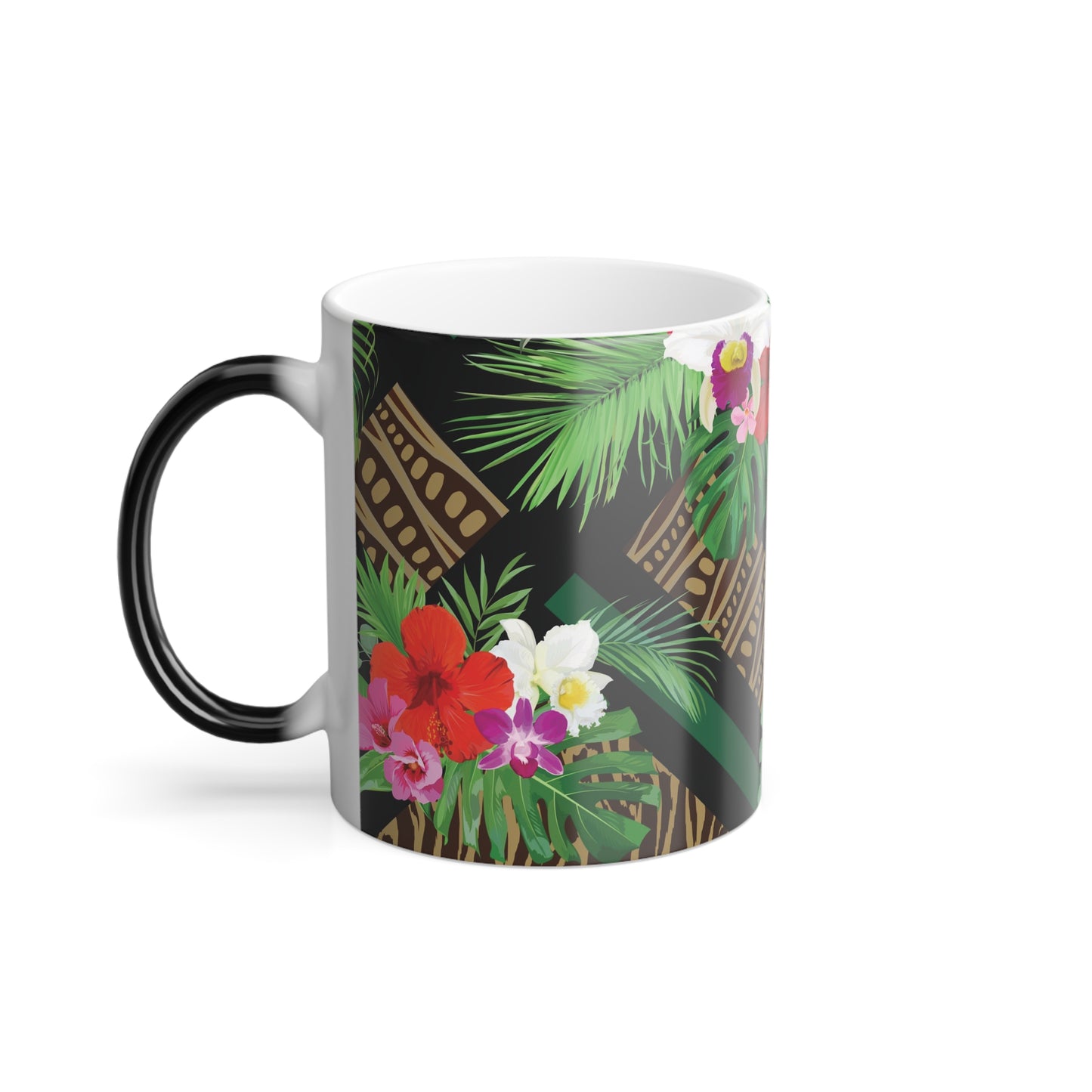 Color Morphing Mug, 11oz, Tiki Orchids