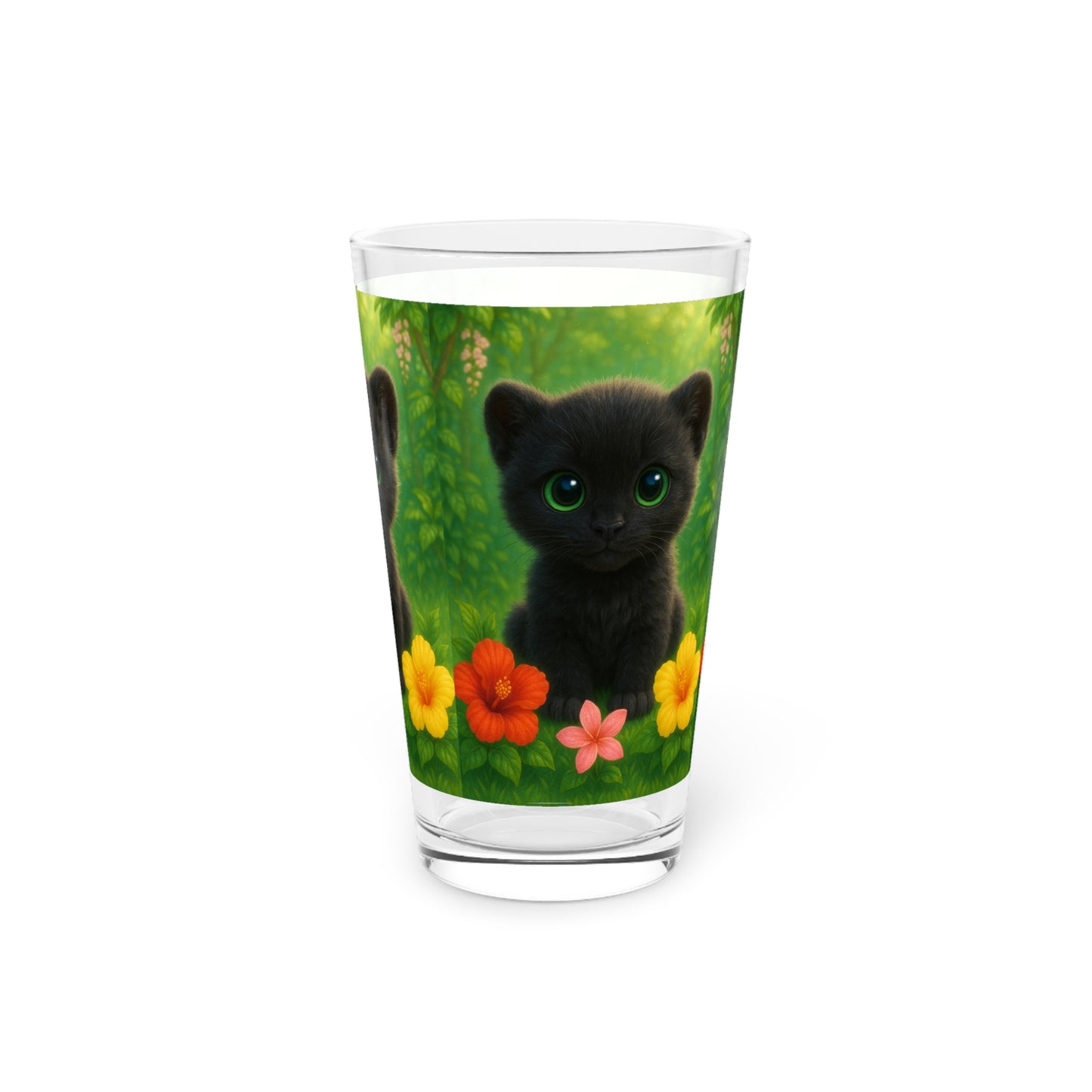 Pint Glass, 16oz, Baby Black Panther