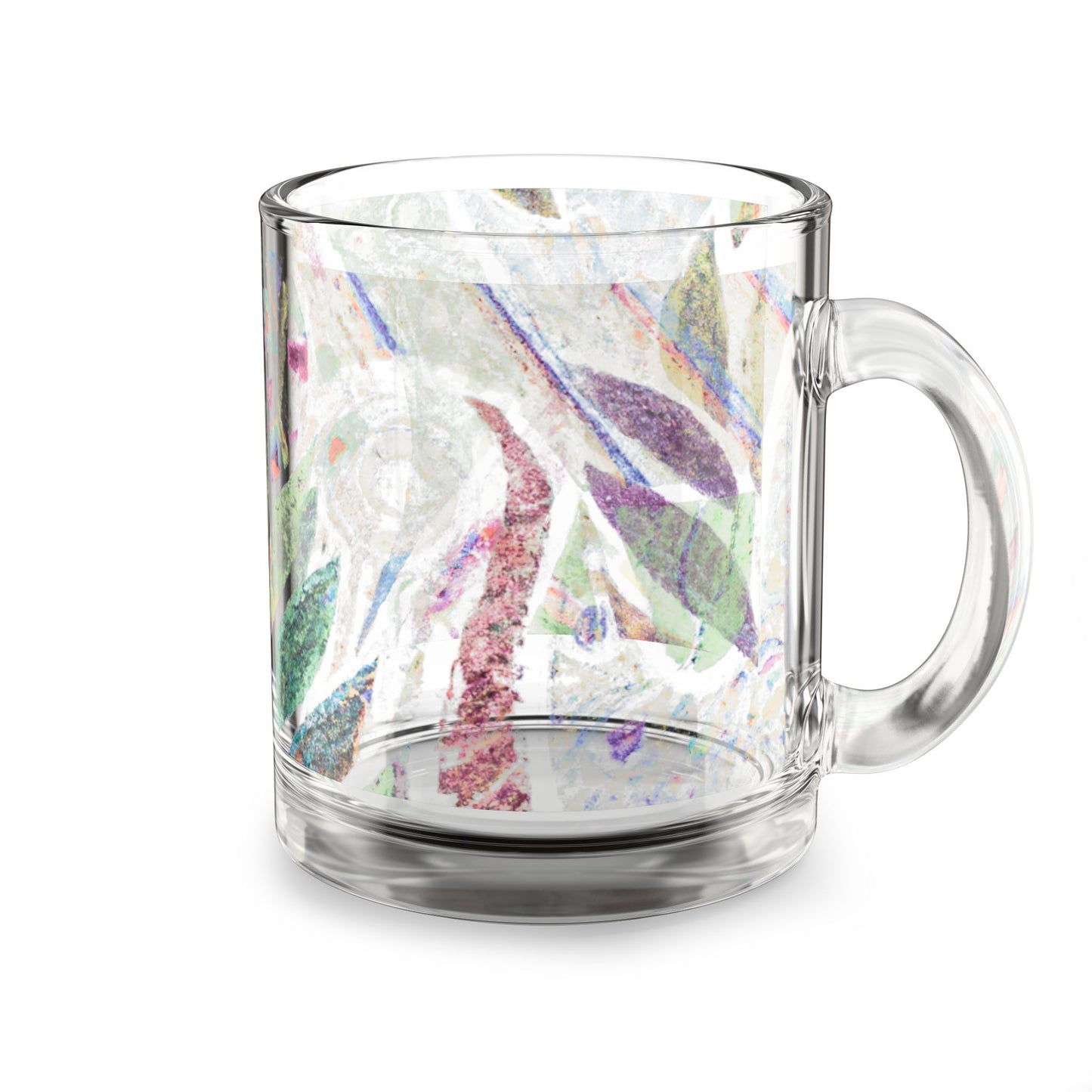 Tropical Glass Mug - 10oz Coffee Cup / Amazon Whimsy, Vintage