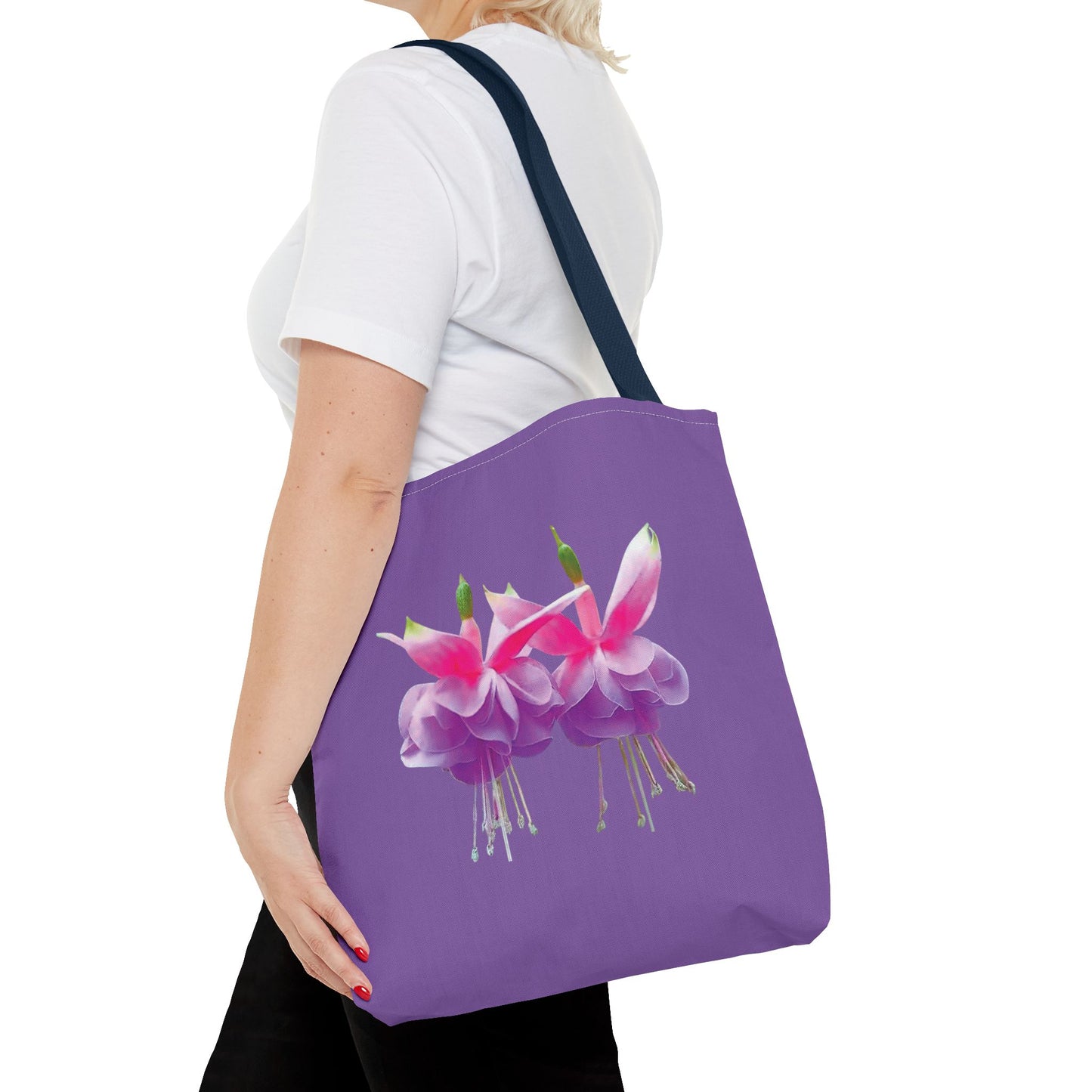 Tropical Real Two Fuchsias/Lt. Purple Tote Bag - 3 Sizes