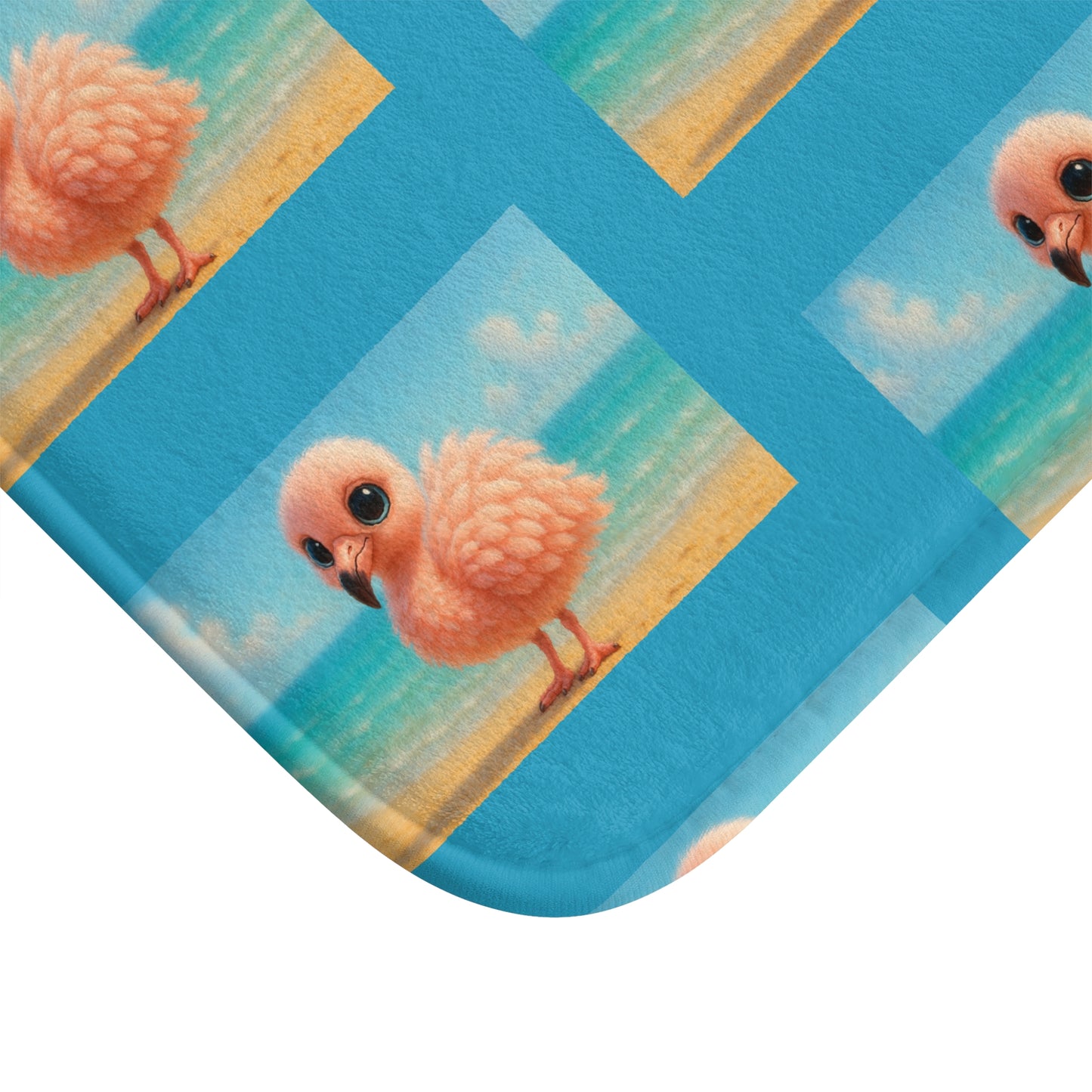 Baby Flamingo/Turquoise Bath Mat, 2 Sizes - Tropical Vibes for Home Decor