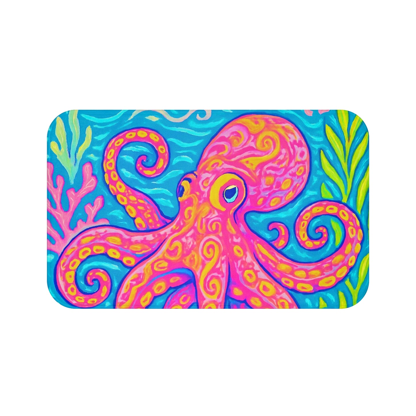 Kraken Joe Bath Mat, 2 Sizes - Tropical Octopus Vibes for Home Decor