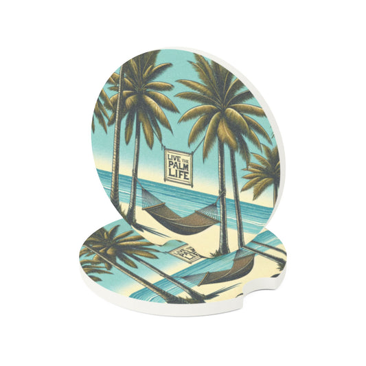 Soapstone Car Coaster - Hammock on the Beach