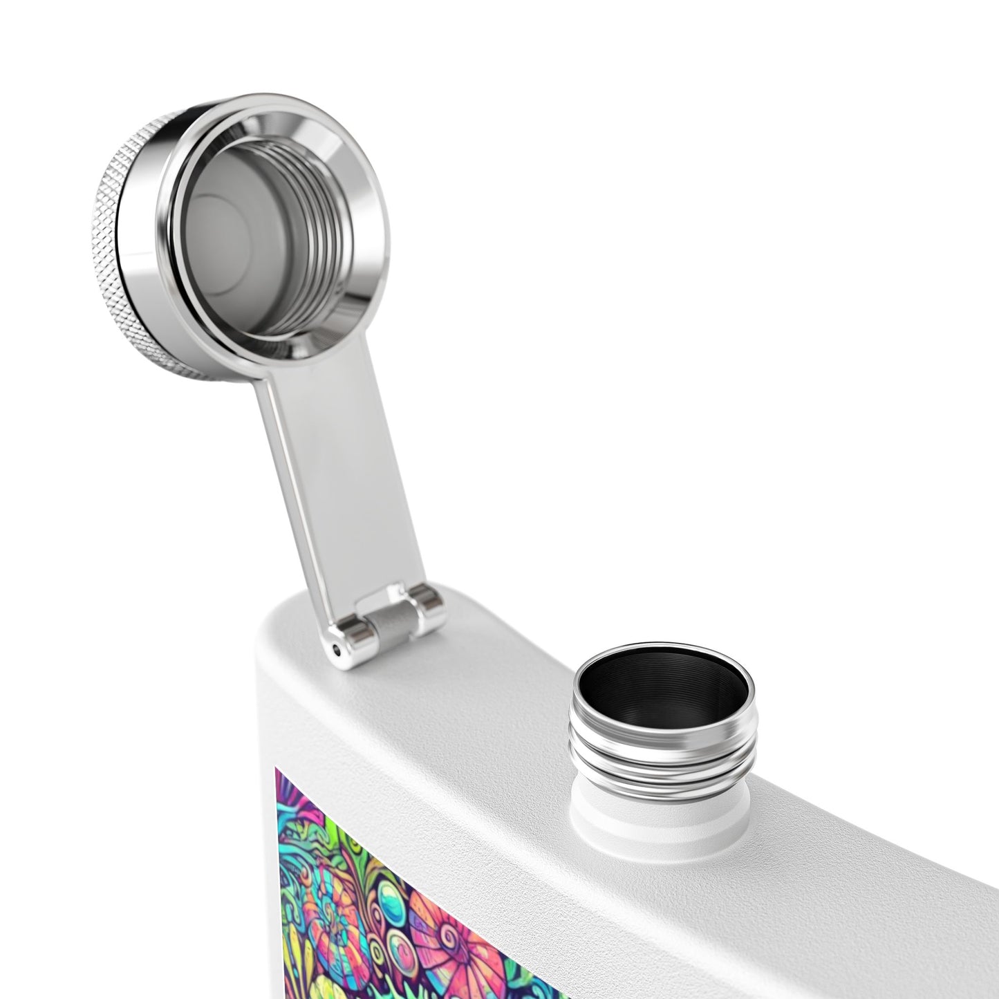 Tropical Stainless Steel 6 oz. Flask, Many Colors  – Seahorse Trio