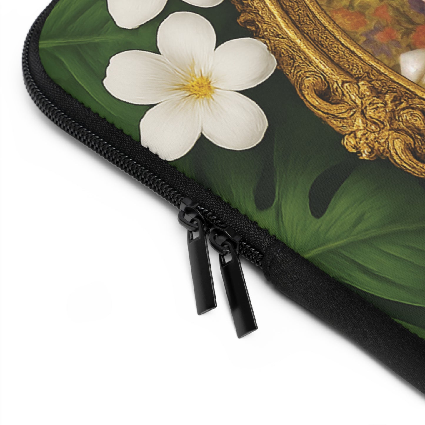 Religious Floral Laptop Computer Sleeve, Portable Tech Gift / Virgin of the Lilies